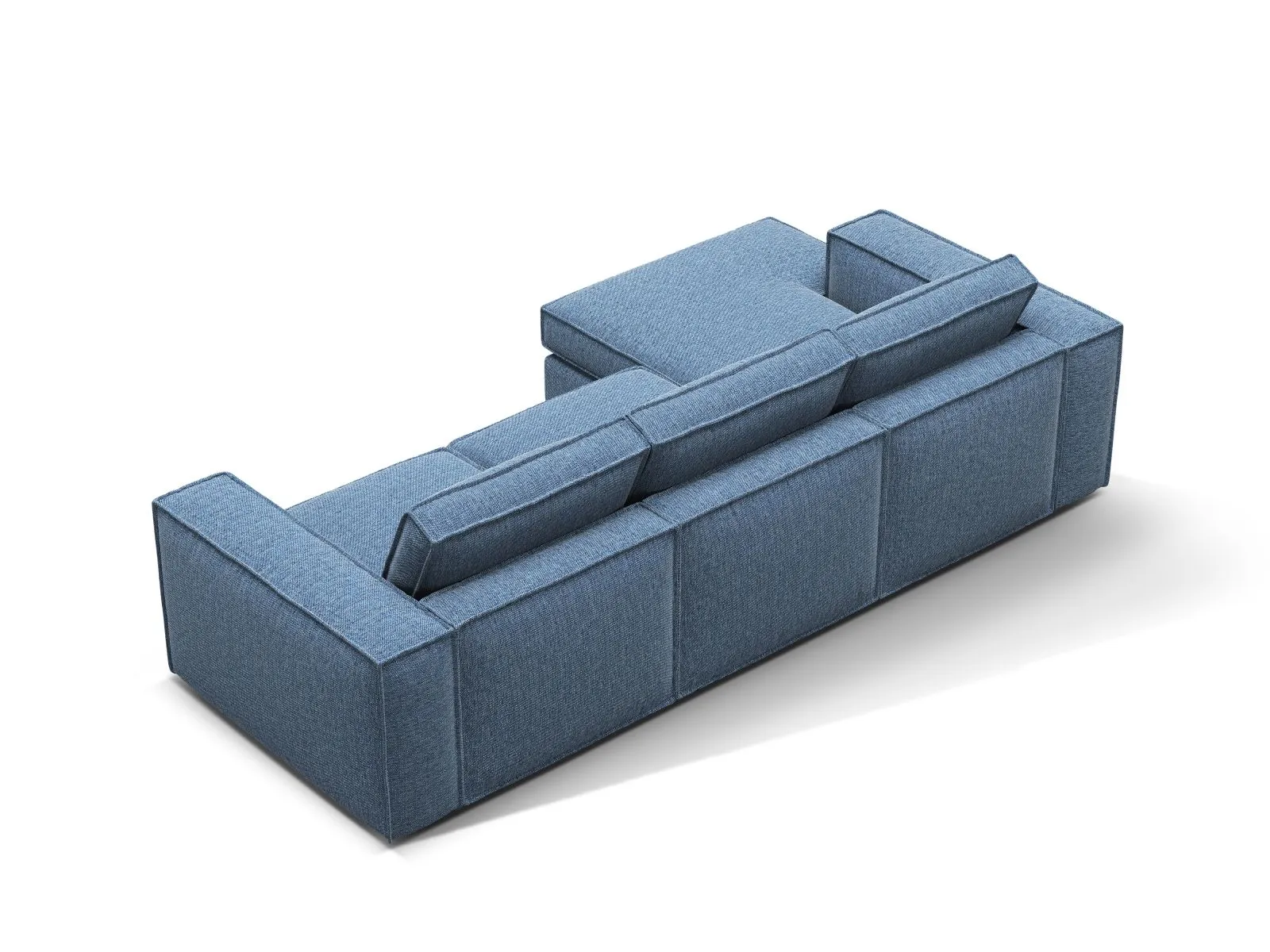Pola 3-Sitzer Ecksofa, Linke Seite, aus Samt oder Strukturstoff, 284x158 cm - Image 101
