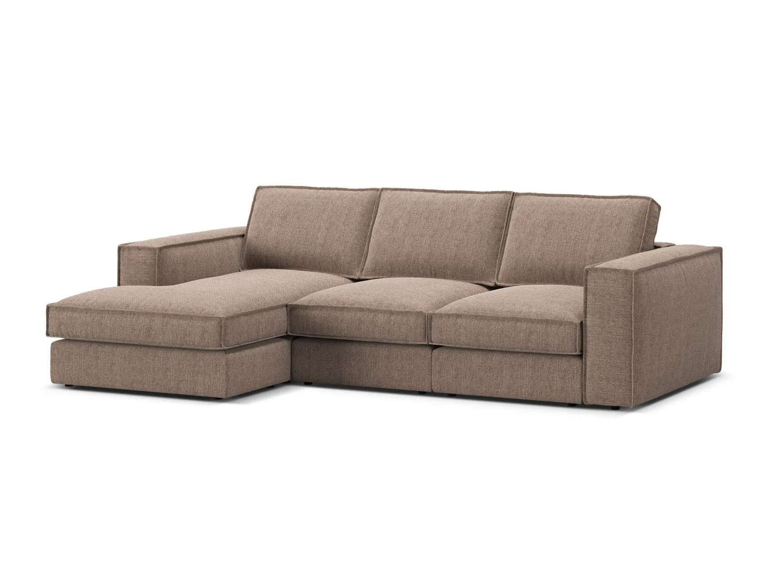 Pola 3-Sitzer Ecksofa, Linke Seite, aus Samt oder Strukturstoff, 284x158 cm - Image 112