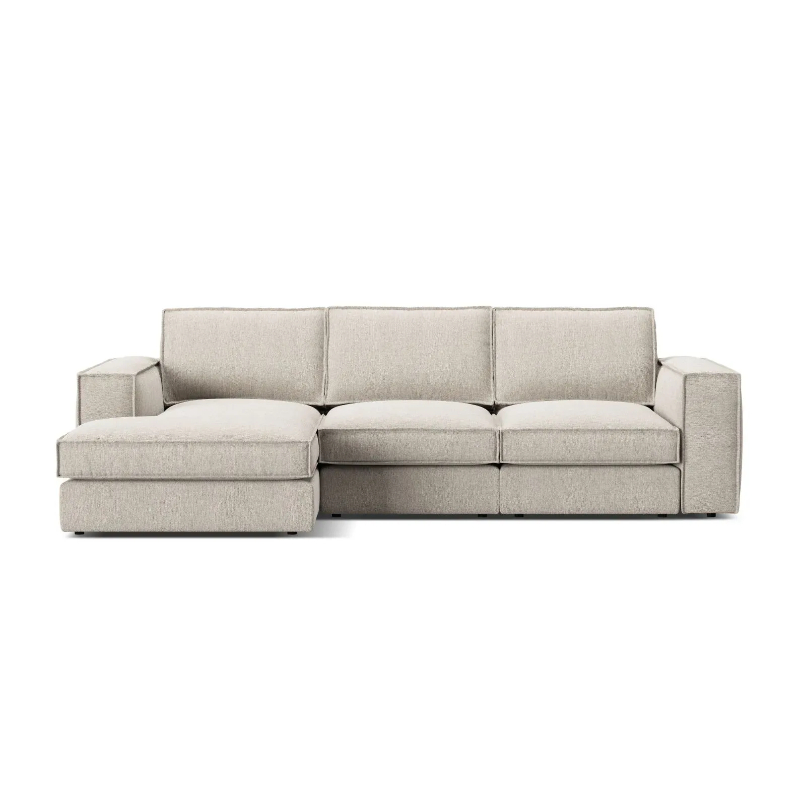 Pola 3-Sitzer Ecksofa, Linke Seite, aus Samt oder Strukturstoff, 284x158 cm - Image 61