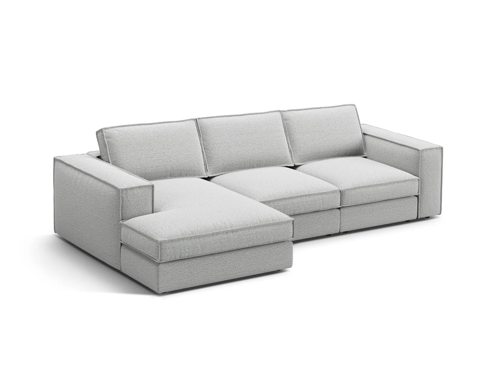 Pola 3-Sitzer Ecksofa, Linke Seite, aus Samt oder Strukturstoff, 284x158 cm - Image 81
