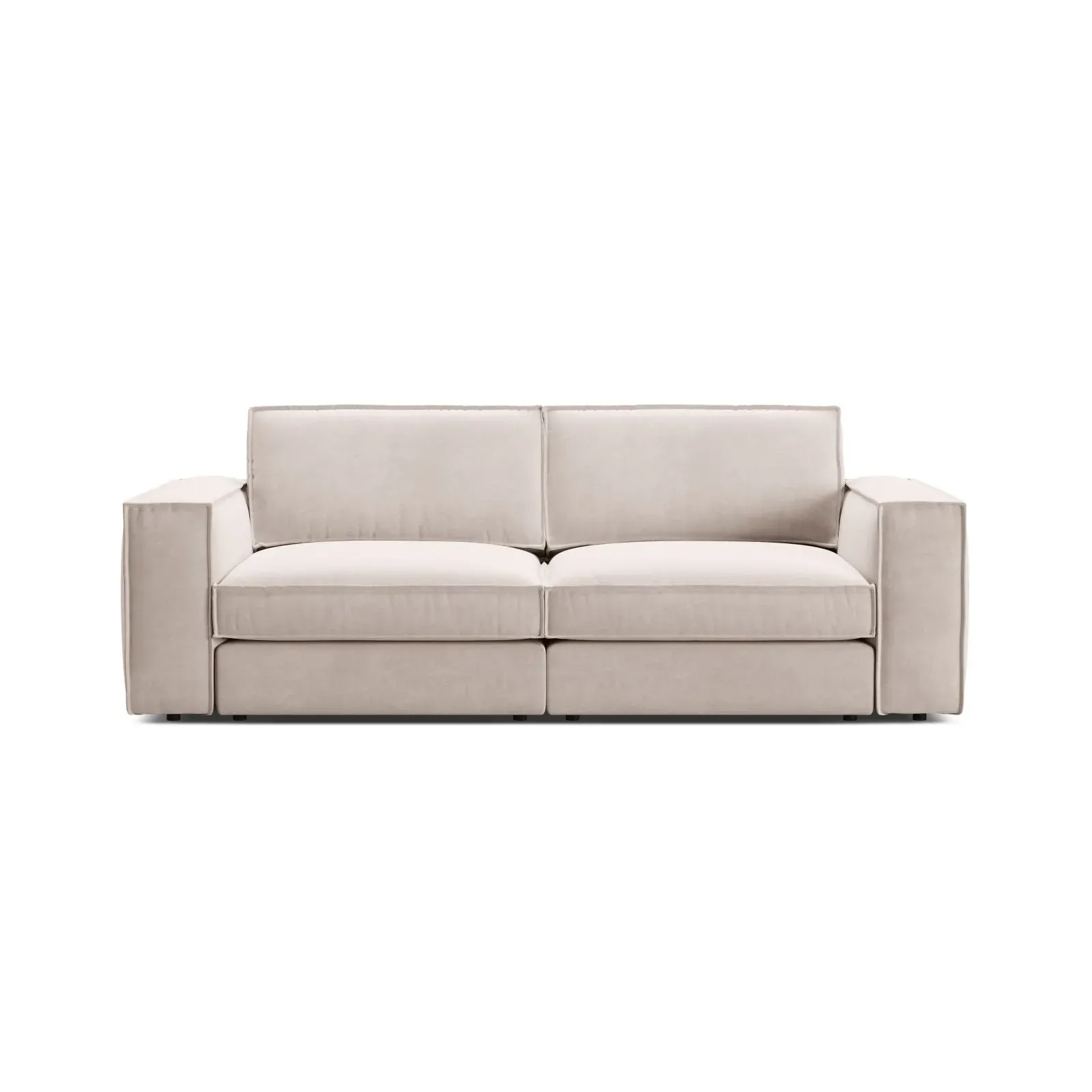 Pola 3-Sitzer Sofa aus Samt oder Strukturstoff, 236x103 cm