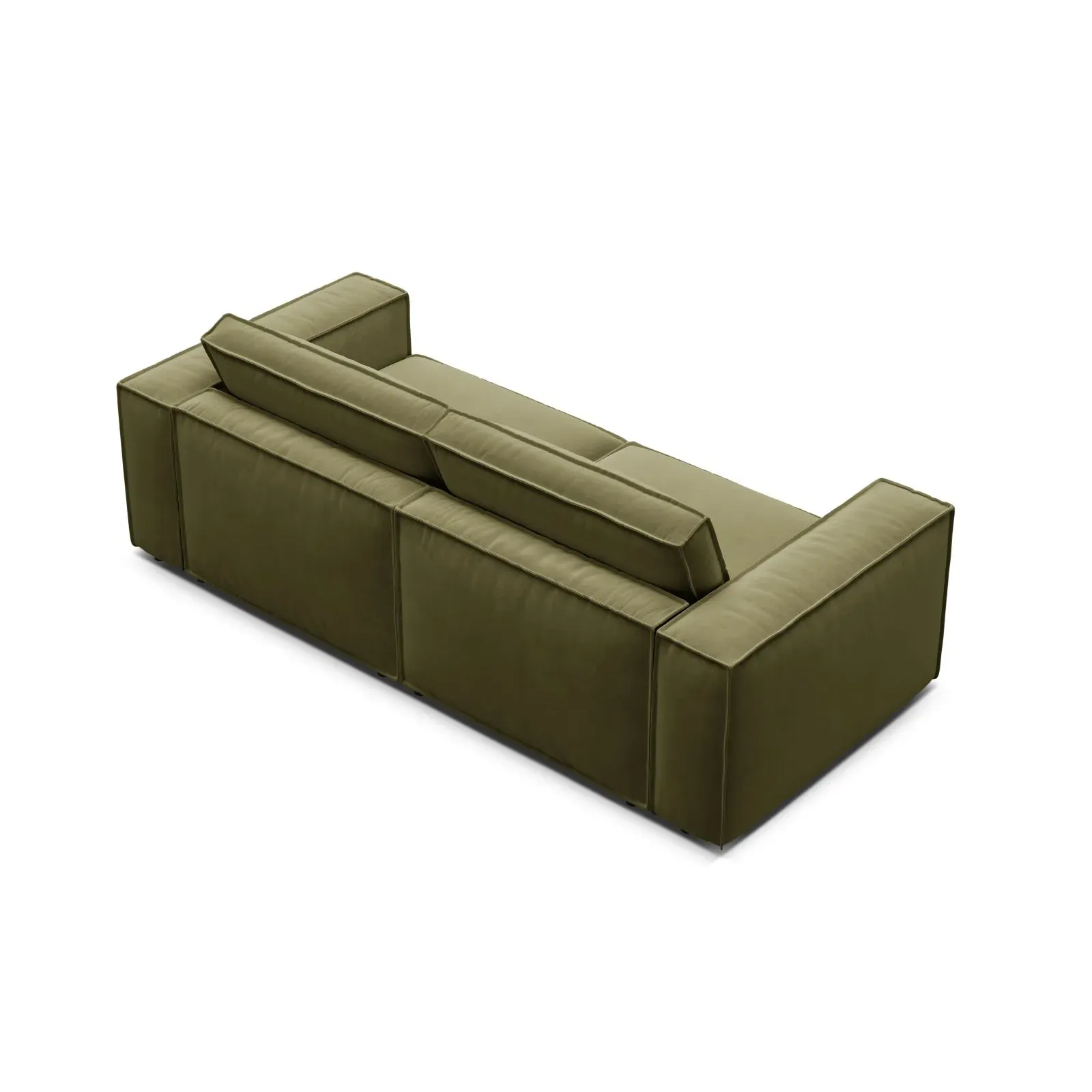 Pola 3-Sitzer Sofa aus Samt oder Strukturstoff, 236x103 cm - Image 34