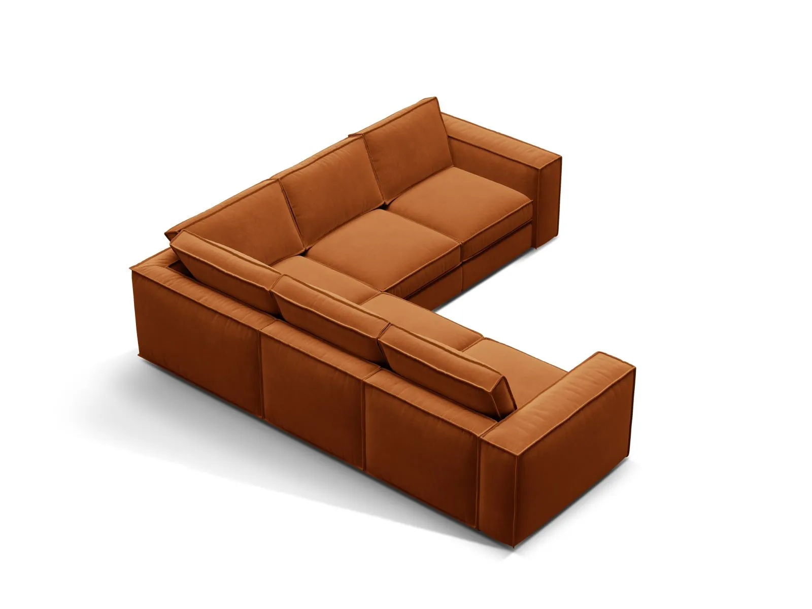 Pola 4-Sitzer Ecksofa, symmetrisch, aus Samt oder Strukturstoff, 284x284 cm - Image 35