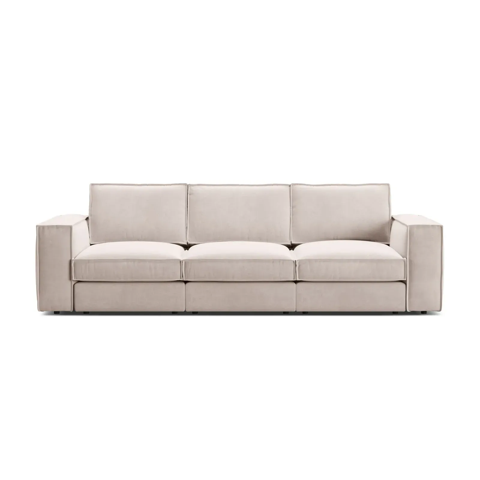 Pola 4-Sitzer Sofa aus Samt oder Strukturstoff, 284x103 cm