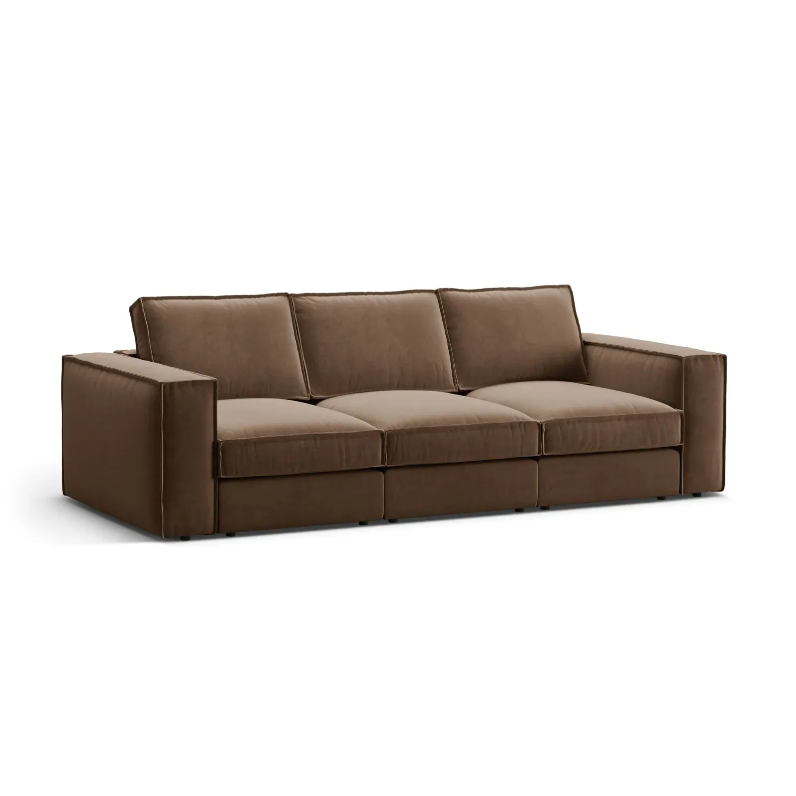 Pola 4-Sitzer Sofa aus Samt oder Strukturstoff, 284x103 cm - Image 18