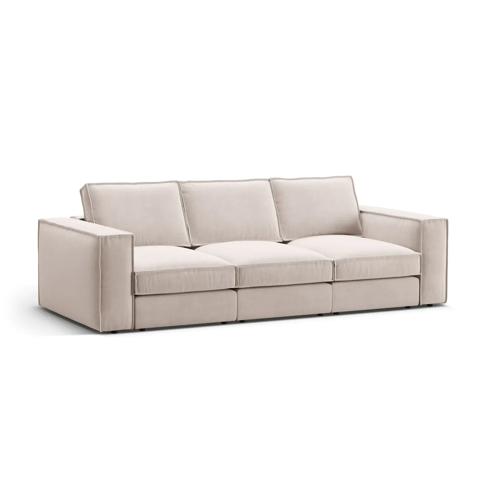 Pola 4-Sitzer Sofa aus Samt oder Strukturstoff, 284x103 cm - Image 3