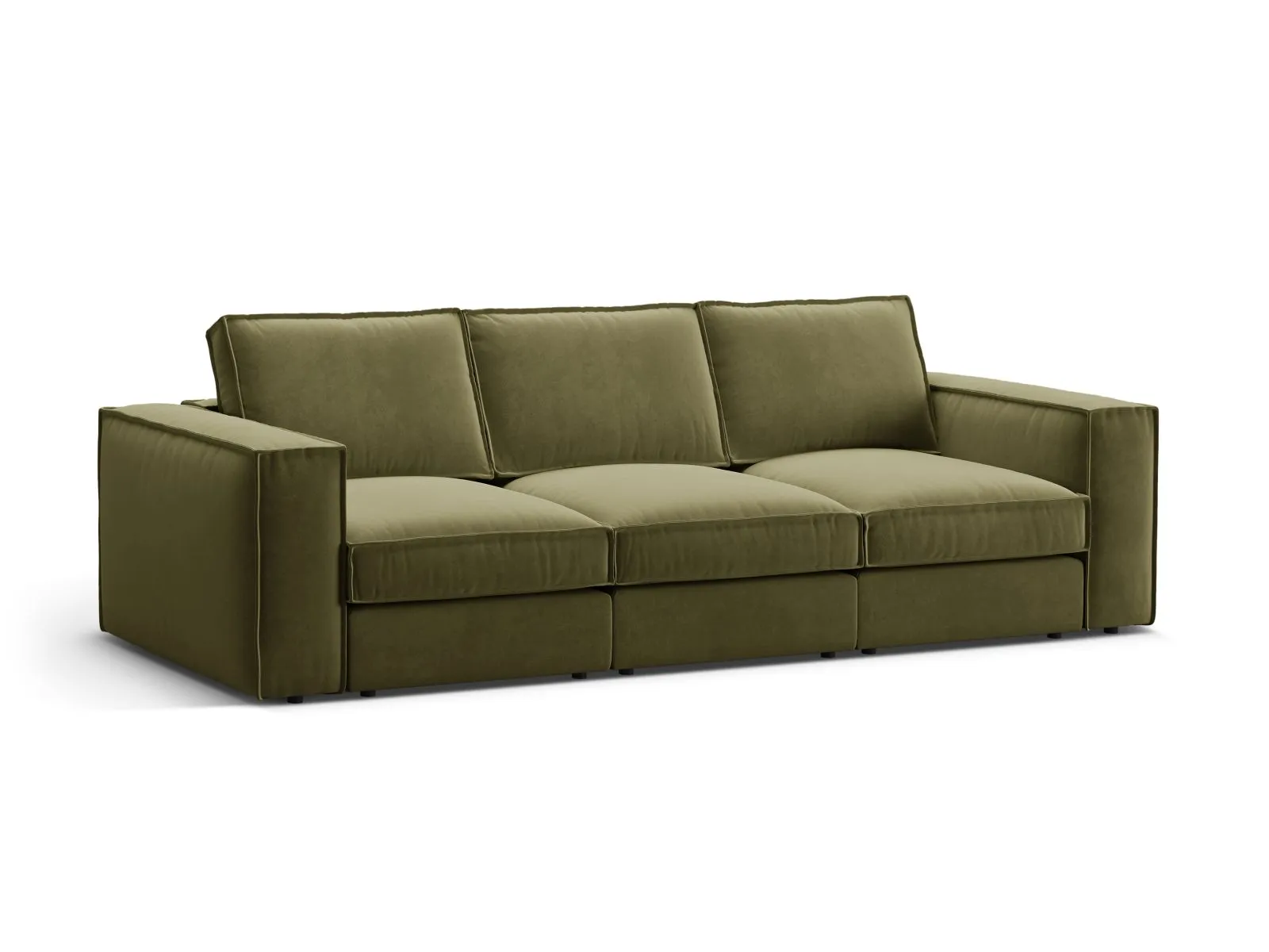 Pola 4-Sitzer Sofa aus Samt oder Strukturstoff, 284x103 cm - Image 33
