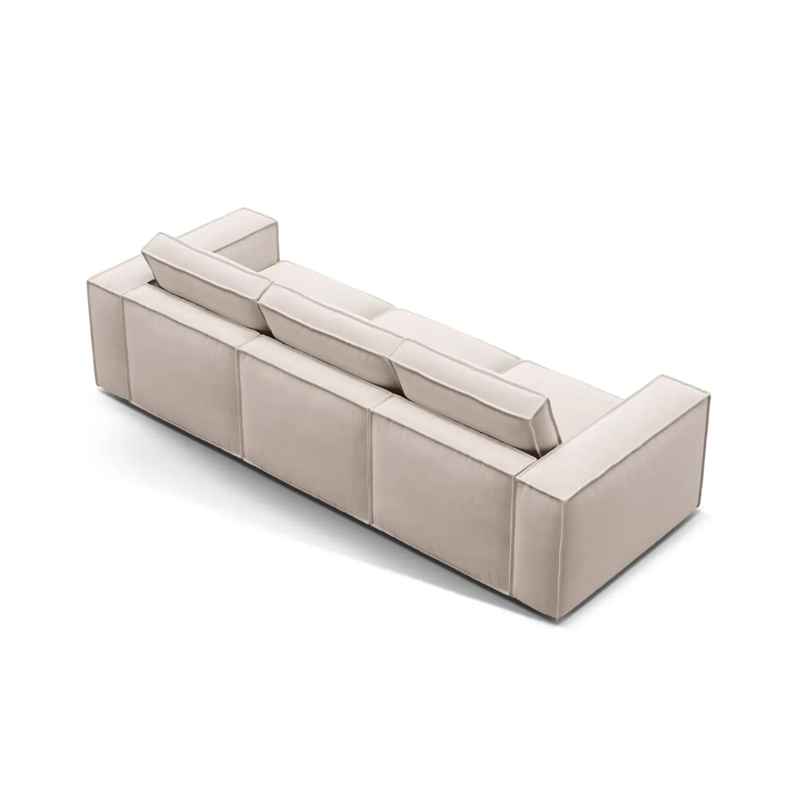 Pola 4-Sitzer Sofa aus Samt oder Strukturstoff, 284x103 cm - Image 4