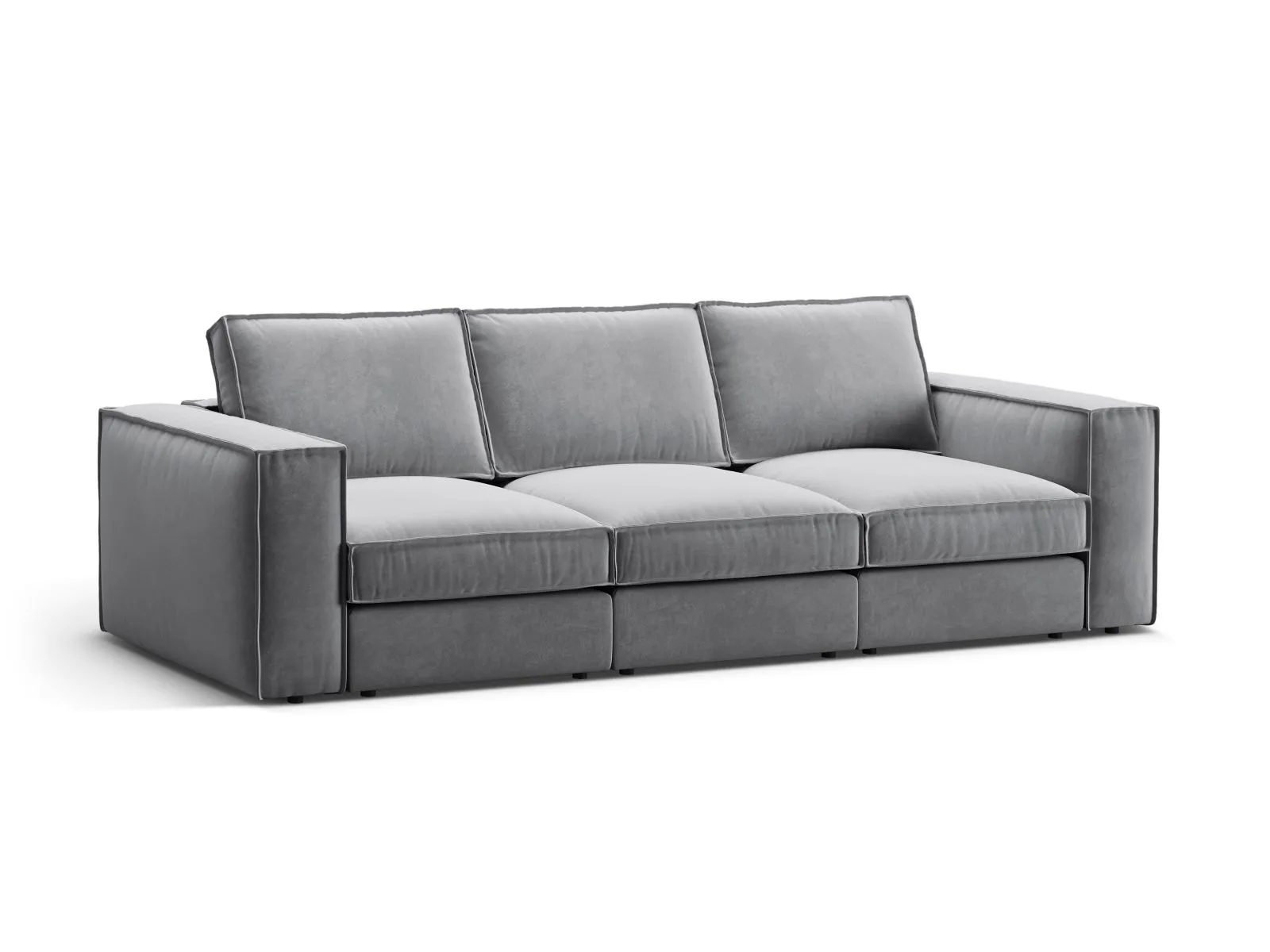 Pola 4-Sitzer Sofa aus Samt oder Strukturstoff, 284x103 cm - Image 48