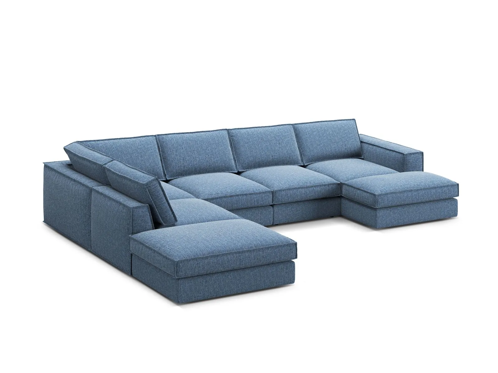 Pola 5-Sitzer Panorama Ecksofa, Linke Seite, aus Samt oder Strukturstoff, 362x259 cm - Image 100