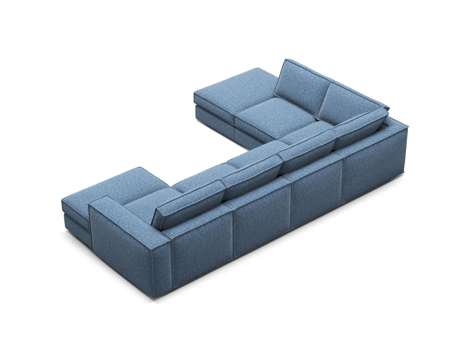 Pola 5-Sitzer Panorama Ecksofa, Linke Seite, aus Samt oder Strukturstoff, 362x259 cm - Image 101