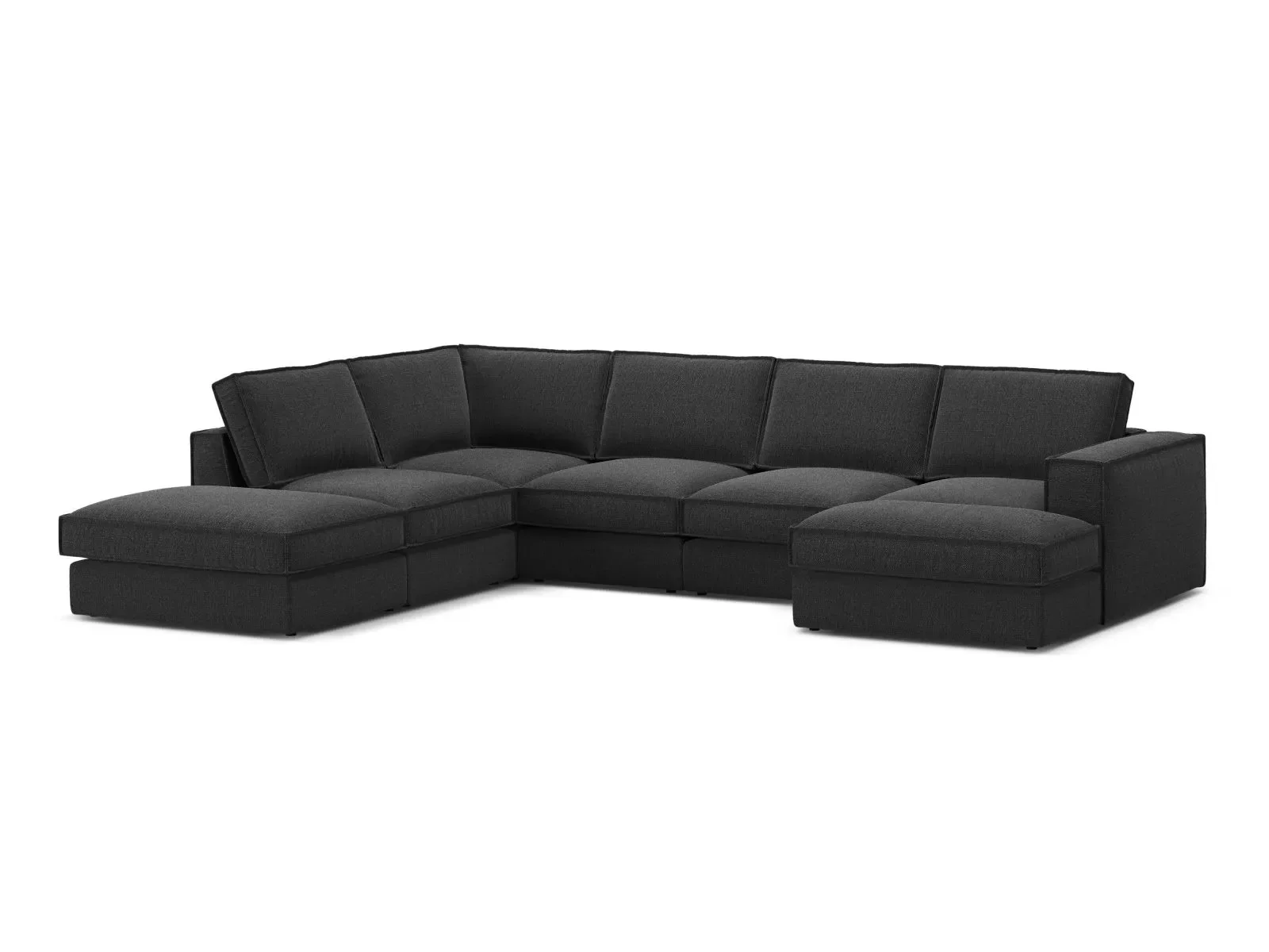 Pola 5-Sitzer Panorama Ecksofa, Linke Seite, aus Samt oder Strukturstoff, 362x259 cm - Image 105