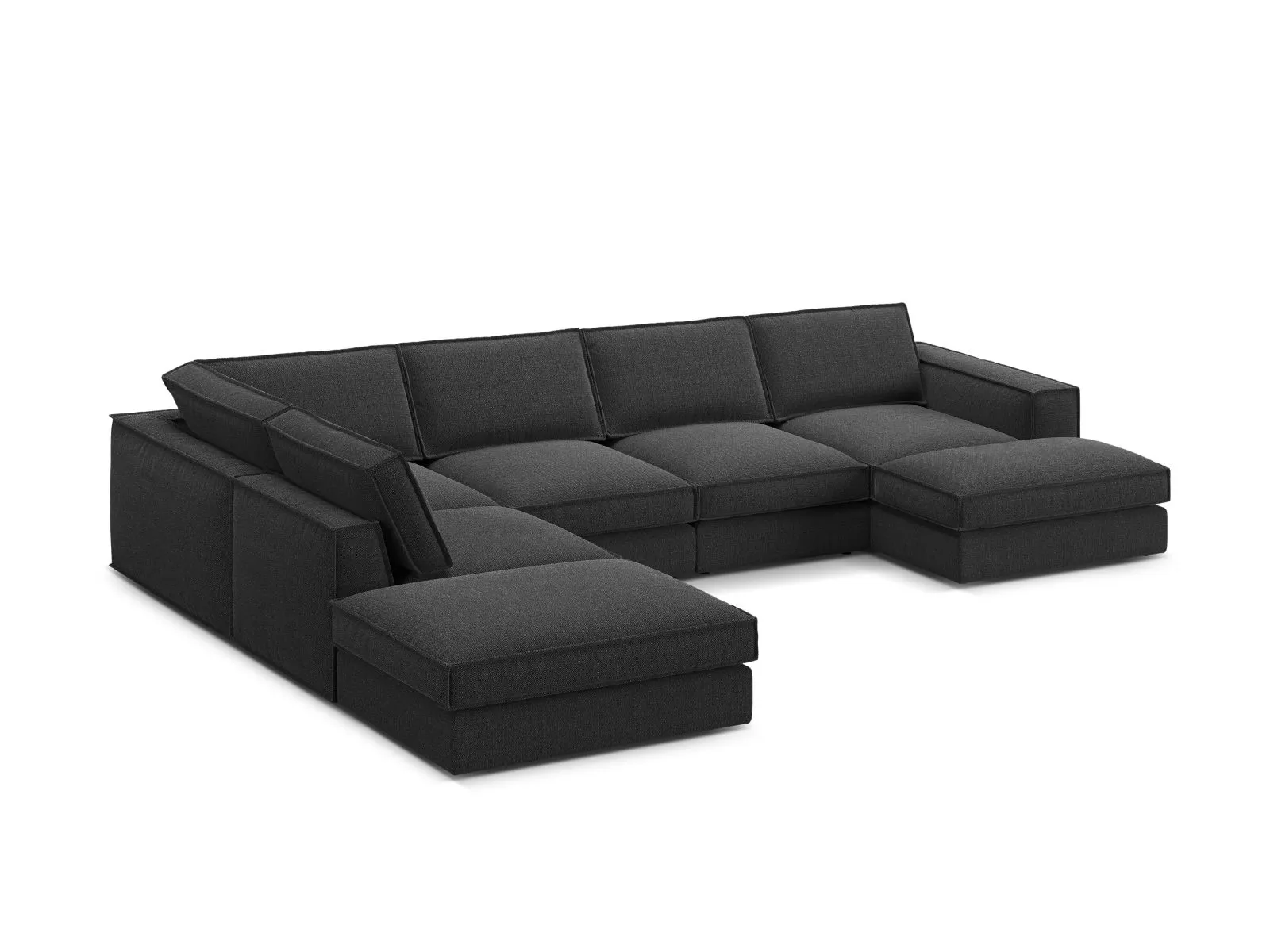 Pola 5-Sitzer Panorama Ecksofa, Linke Seite, aus Samt oder Strukturstoff, 362x259 cm - Image 106