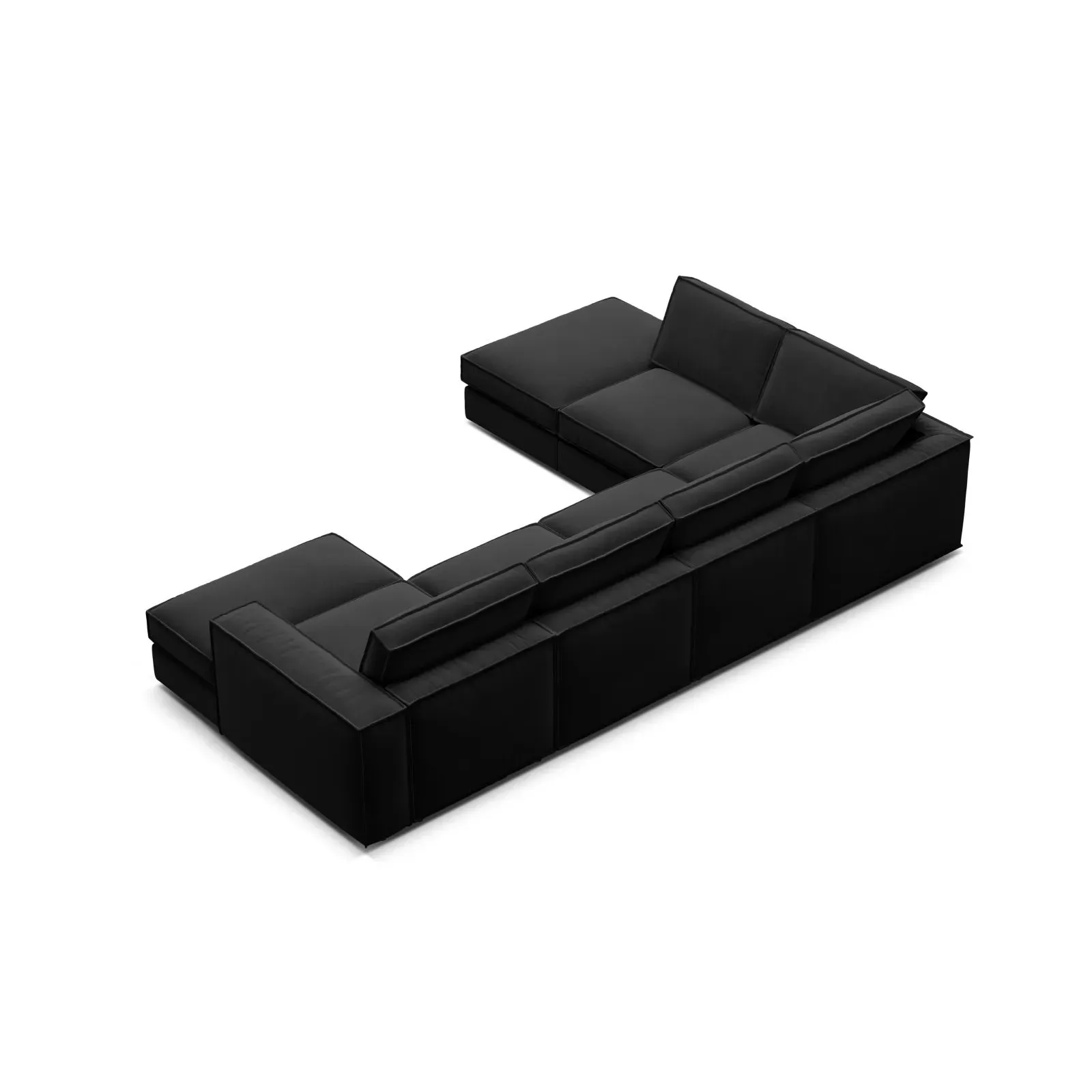 Pola 5-Sitzer Panorama Ecksofa, Linke Seite, aus Samt oder Strukturstoff, 362x259 cm - Image 11