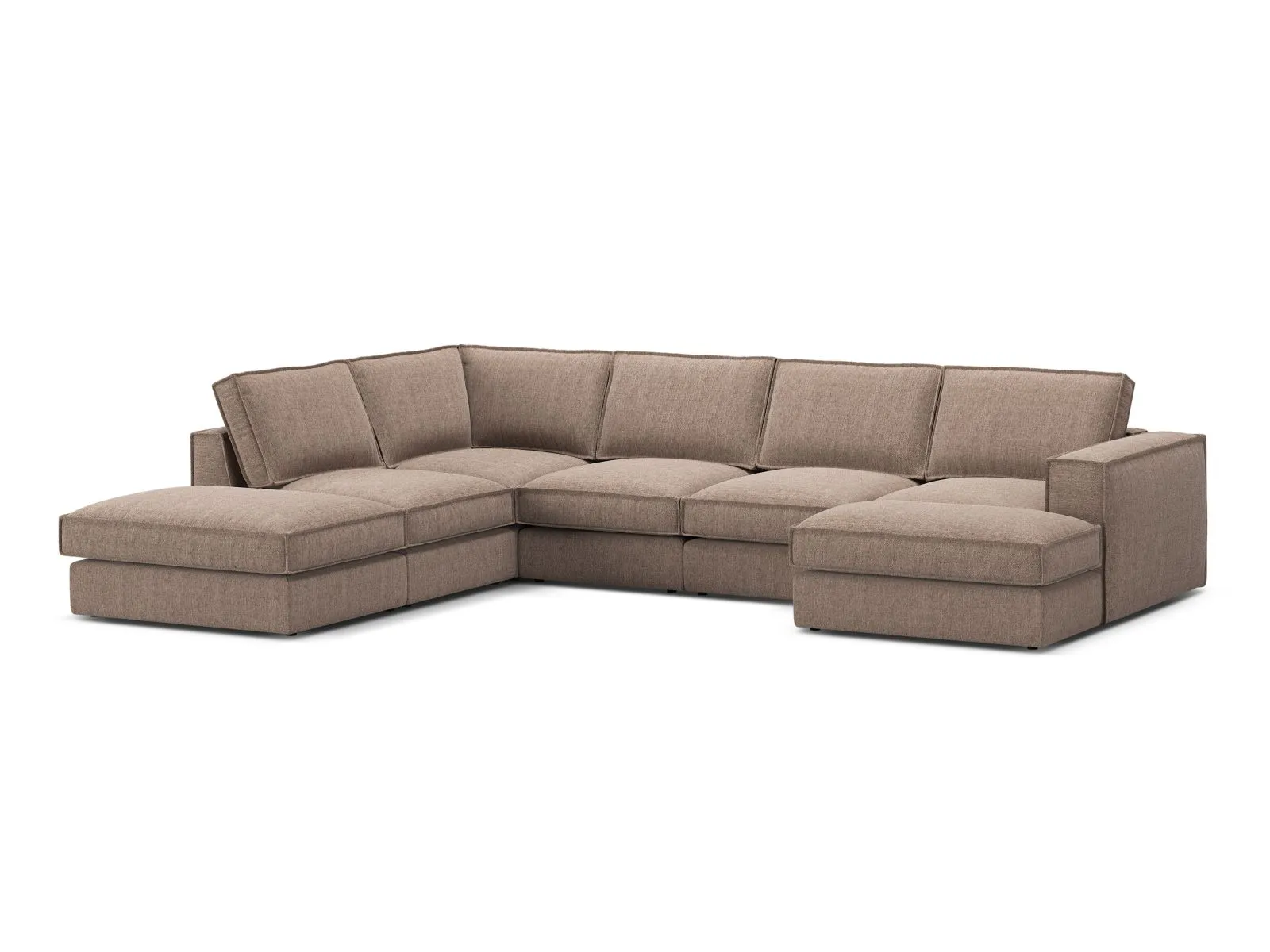 Pola 5-Sitzer Panorama Ecksofa, Linke Seite, aus Samt oder Strukturstoff, 362x259 cm - Image 111
