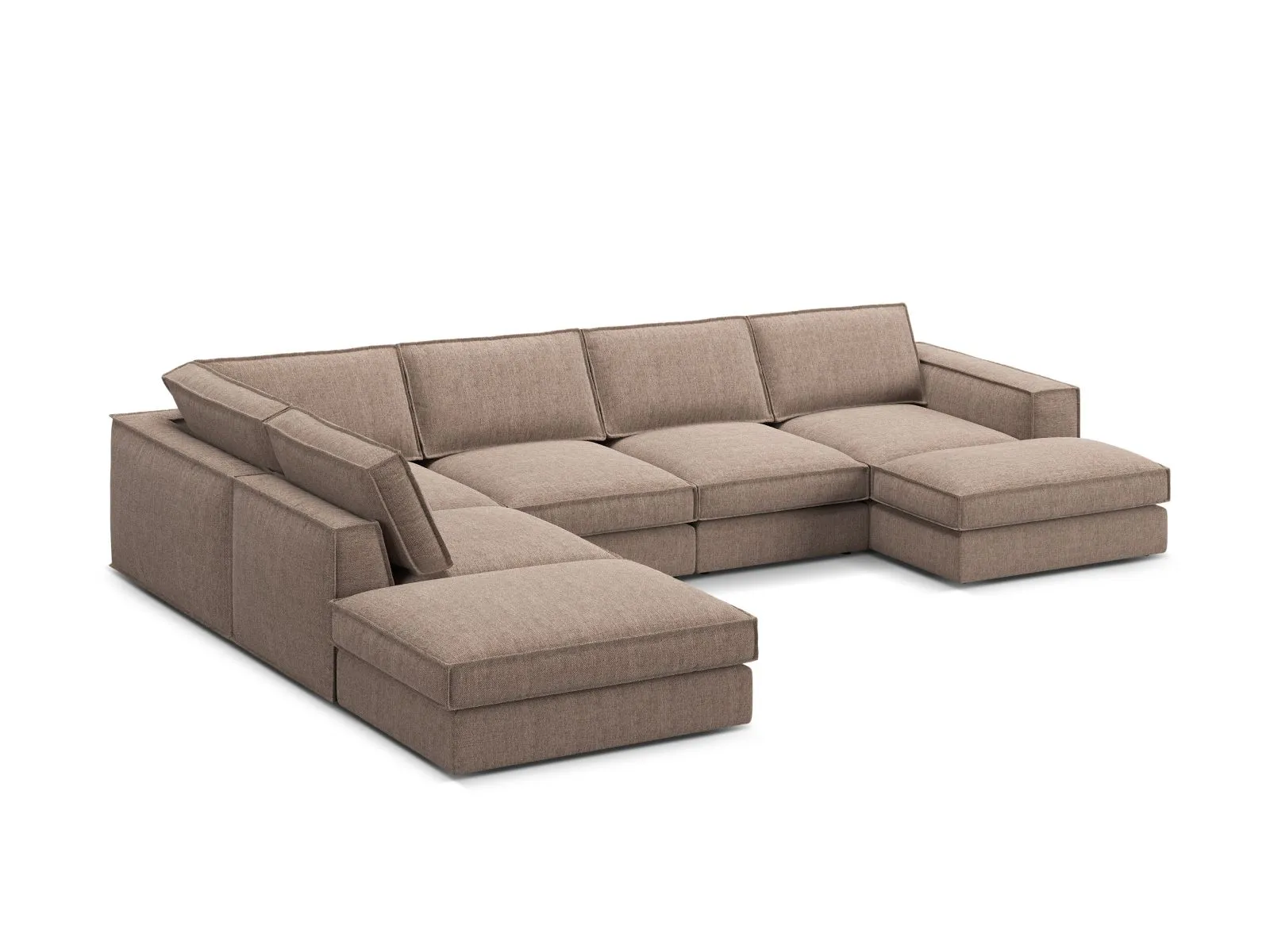 Pola 5-Sitzer Panorama Ecksofa, Linke Seite, aus Samt oder Strukturstoff, 362x259 cm - Image 112