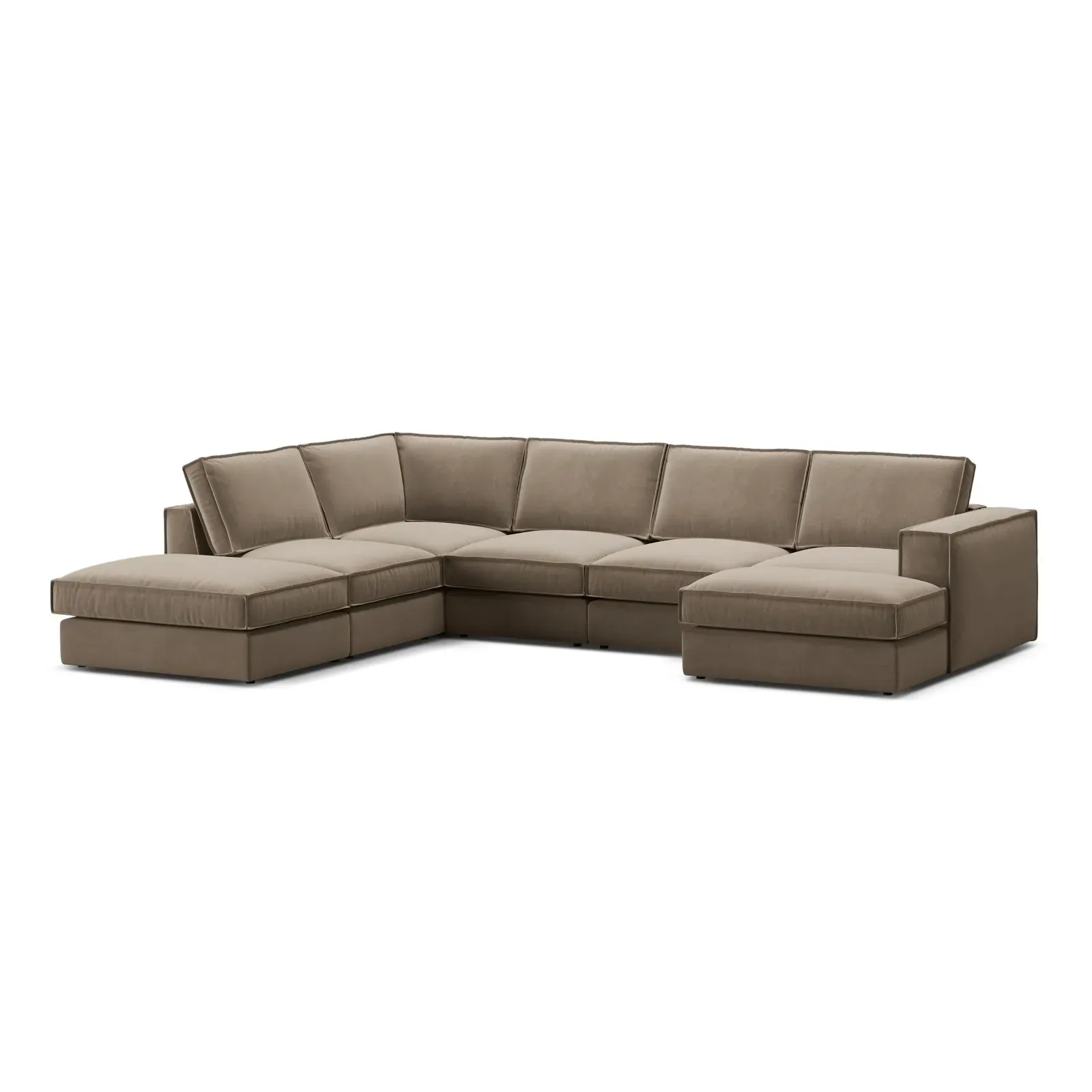 Pola 5-Sitzer Panorama Ecksofa, Linke Seite, aus Samt oder Strukturstoff, 362x259 cm - Image 15