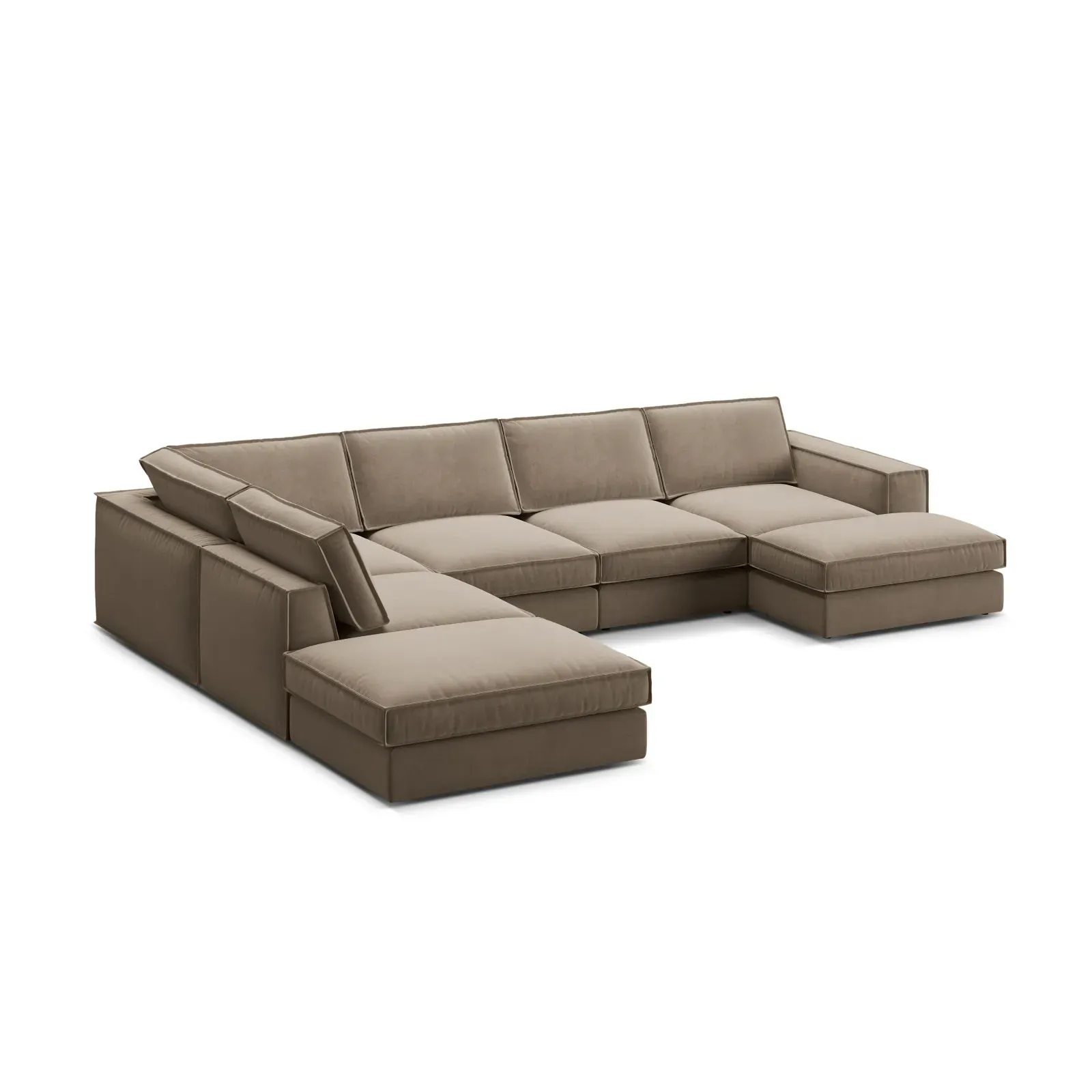Pola 5-Sitzer Panorama Ecksofa, Linke Seite, aus Samt oder Strukturstoff, 362x259 cm - Image 16
