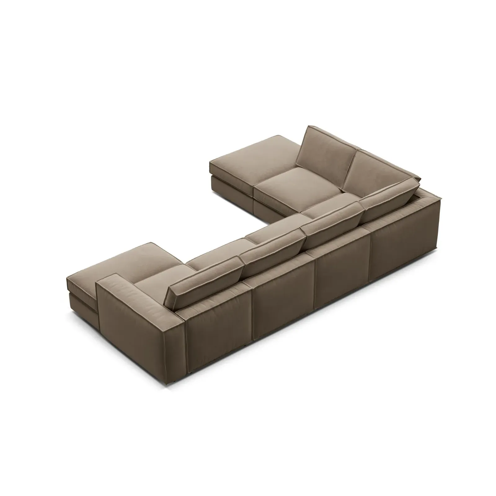 Pola 5-Sitzer Panorama Ecksofa, Linke Seite, aus Samt oder Strukturstoff, 362x259 cm - Image 17