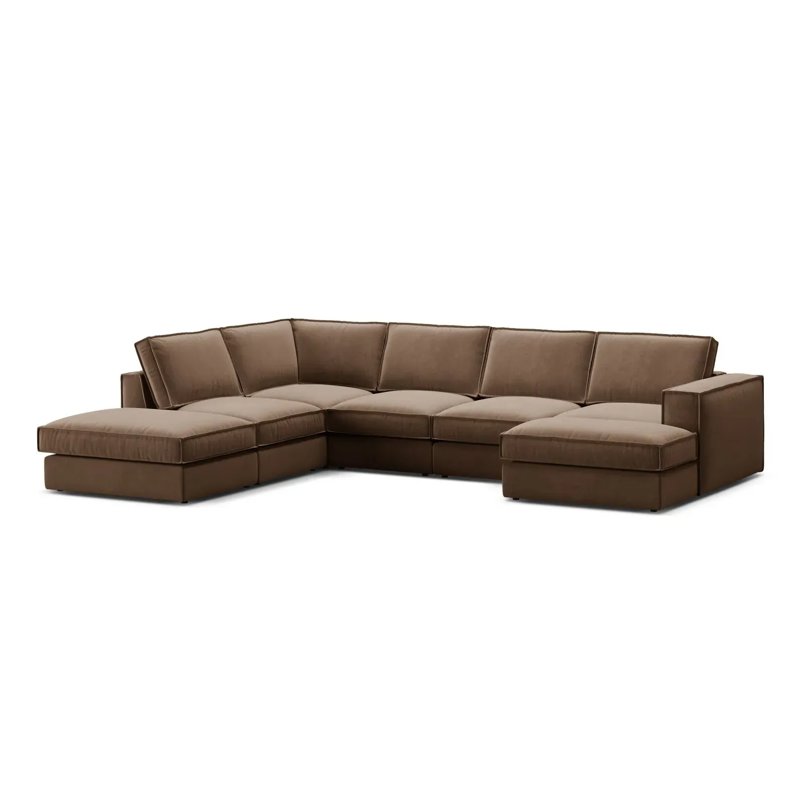 Pola 5-Sitzer Panorama Ecksofa, Linke Seite, aus Samt oder Strukturstoff, 362x259 cm - Image 21