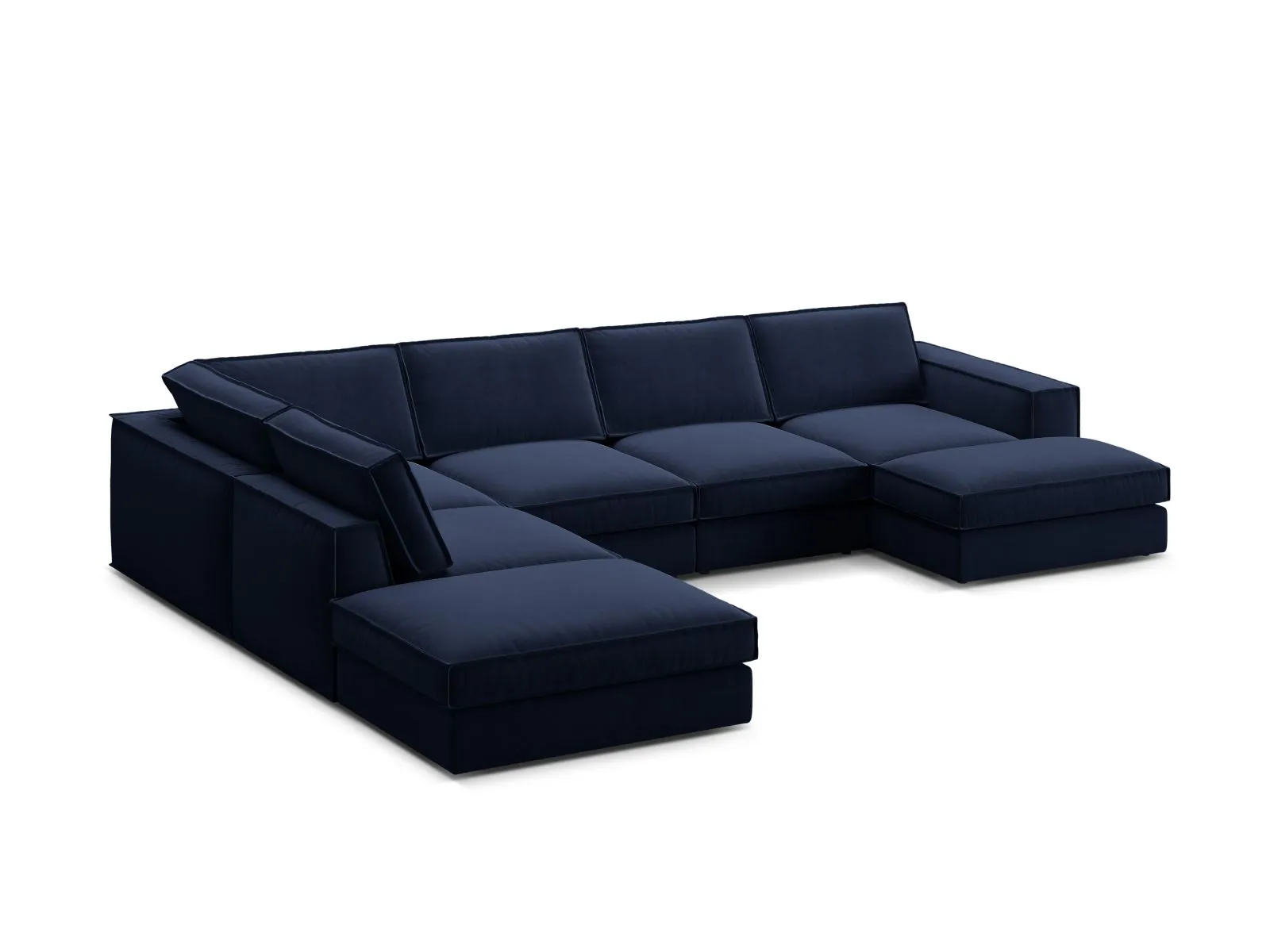Pola 5-Sitzer Panorama Ecksofa, Linke Seite, aus Samt oder Strukturstoff, 362x259 cm - Image 28