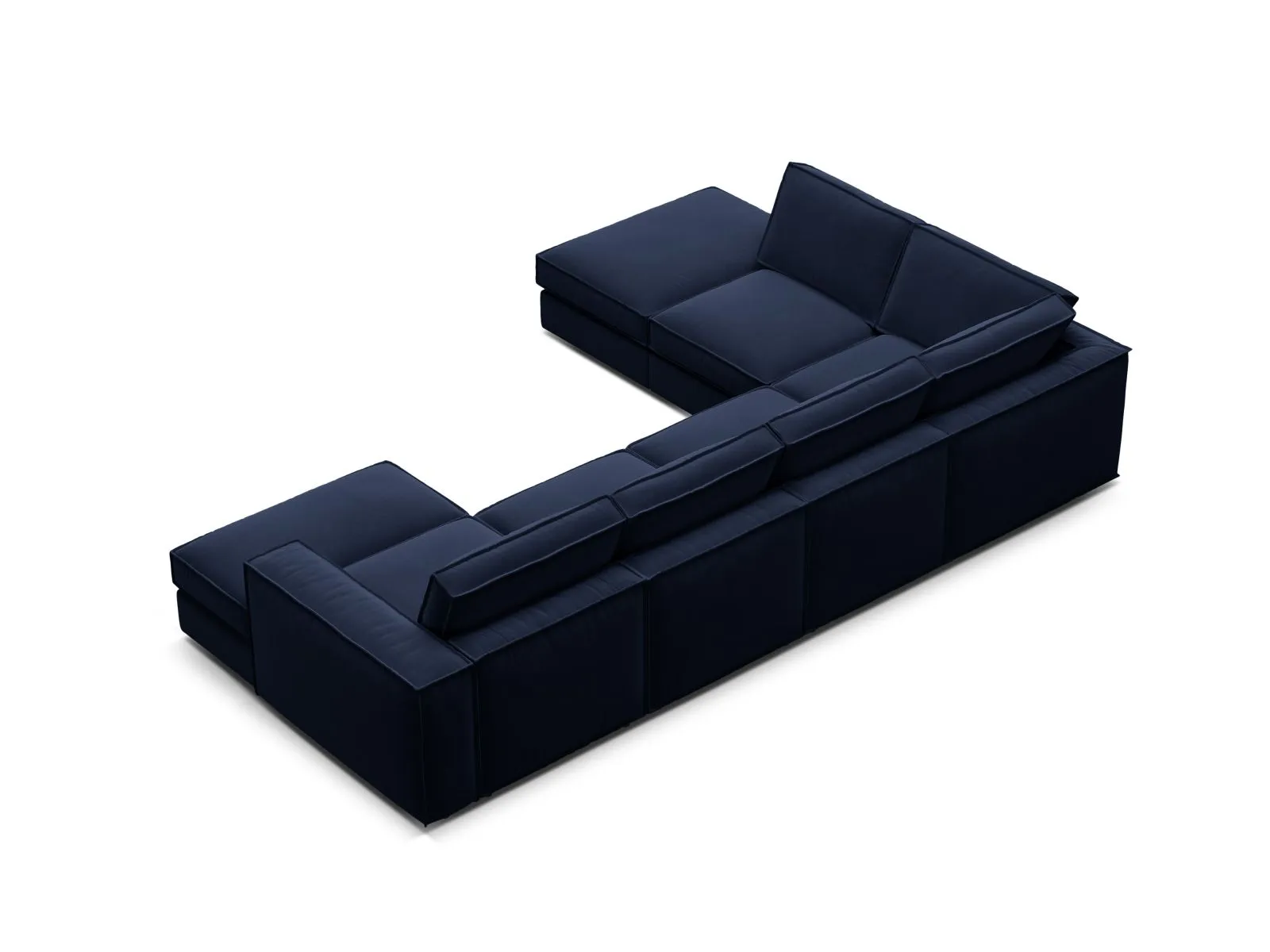 Pola 5-Sitzer Panorama Ecksofa, Linke Seite, aus Samt oder Strukturstoff, 362x259 cm - Image 29