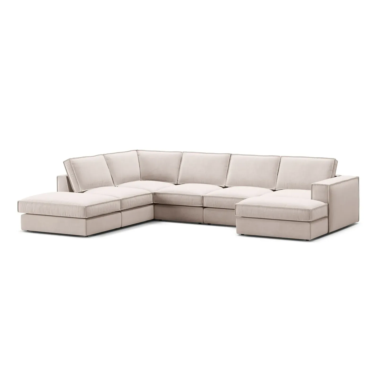 Pola 5-Sitzer Panorama Ecksofa, Linke Seite, aus Samt oder Strukturstoff, 362x259 cm - Image 3