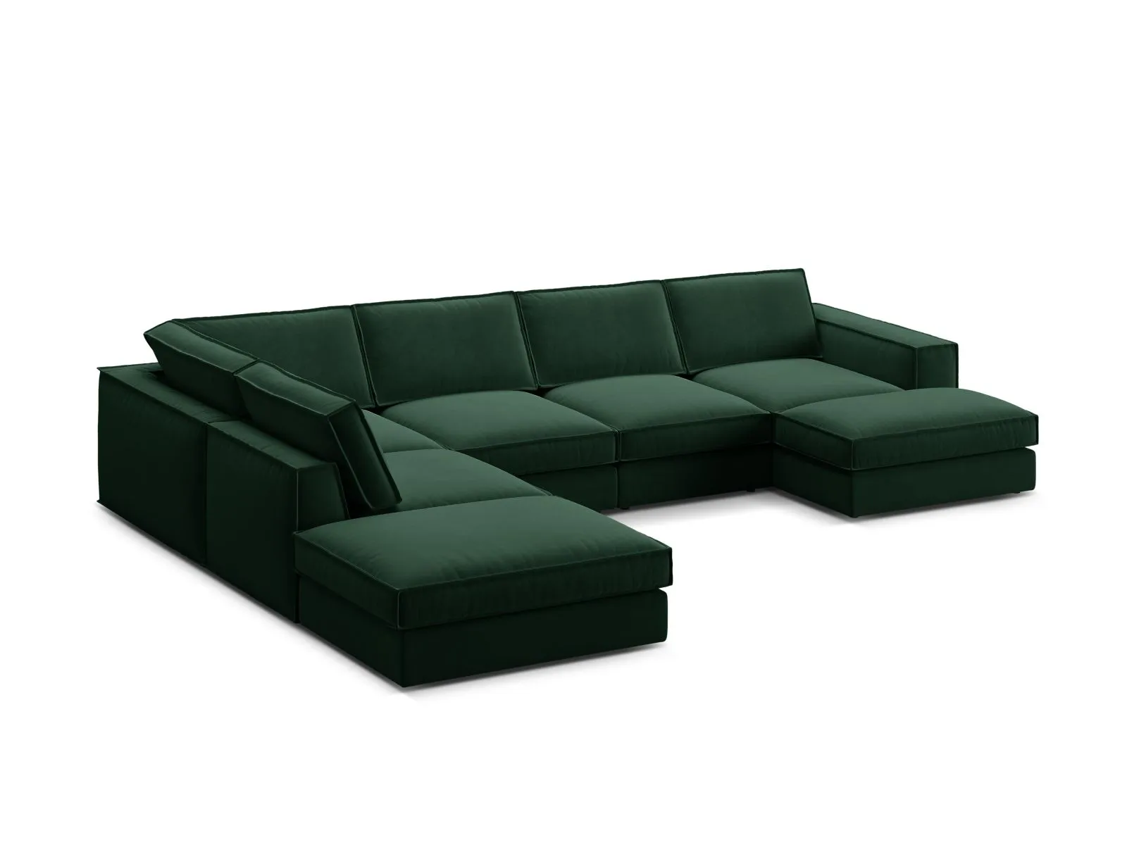 Pola 5-Sitzer Panorama Ecksofa, Linke Seite, aus Samt oder Strukturstoff, 362x259 cm - Image 34