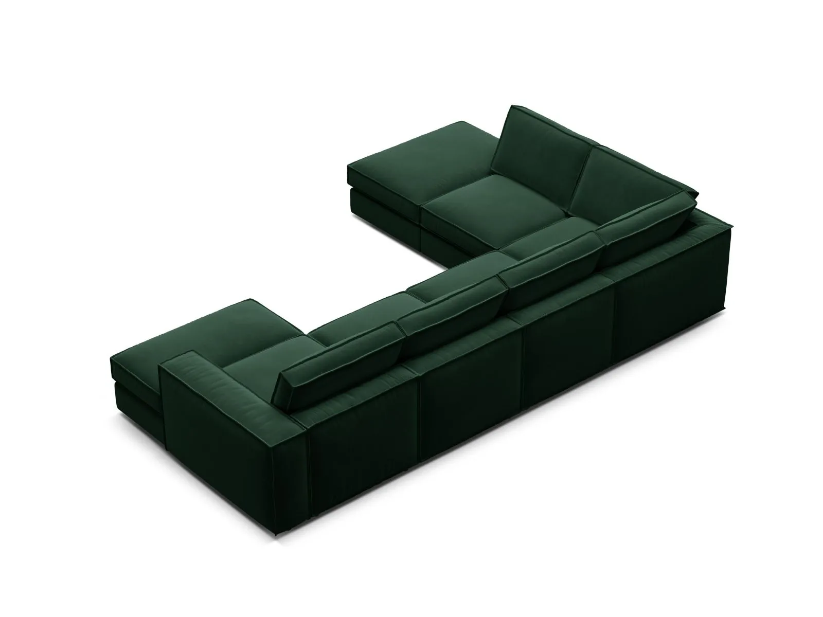 Pola 5-Sitzer Panorama Ecksofa, Linke Seite, aus Samt oder Strukturstoff, 362x259 cm - Image 35