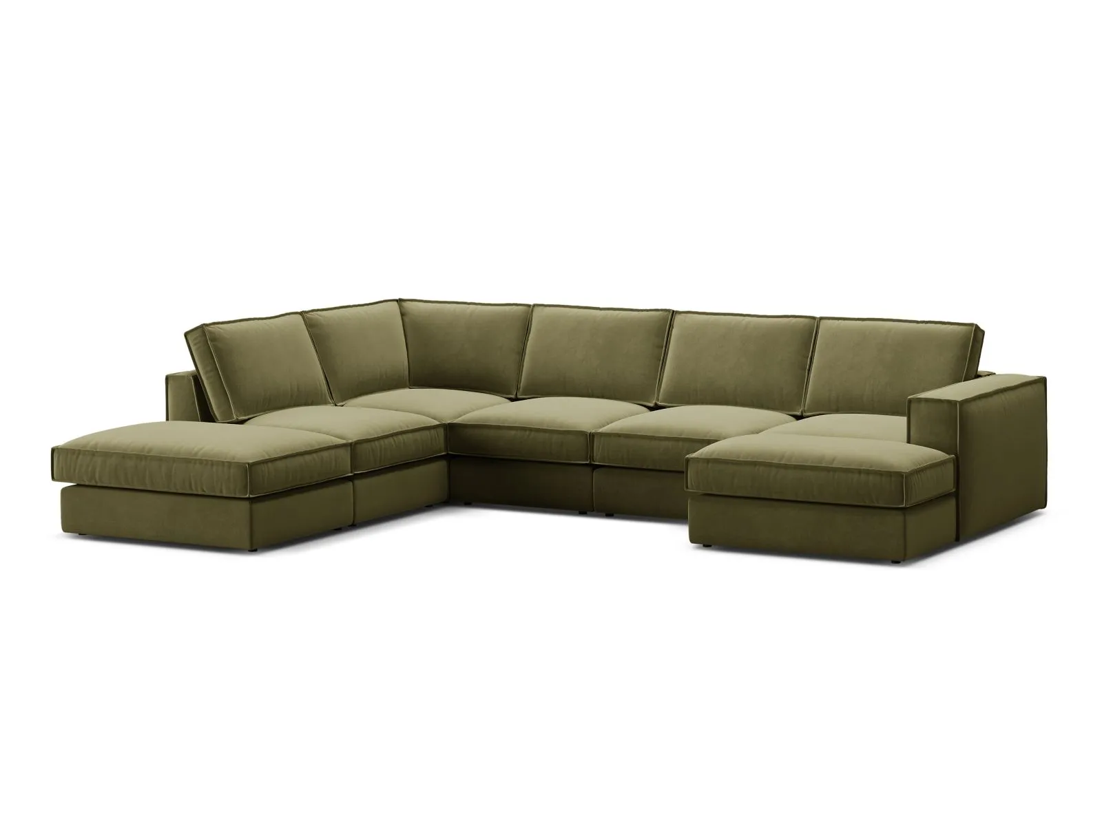 Pola 5-Sitzer Panorama Ecksofa, Linke Seite, aus Samt oder Strukturstoff, 362x259 cm - Image 39