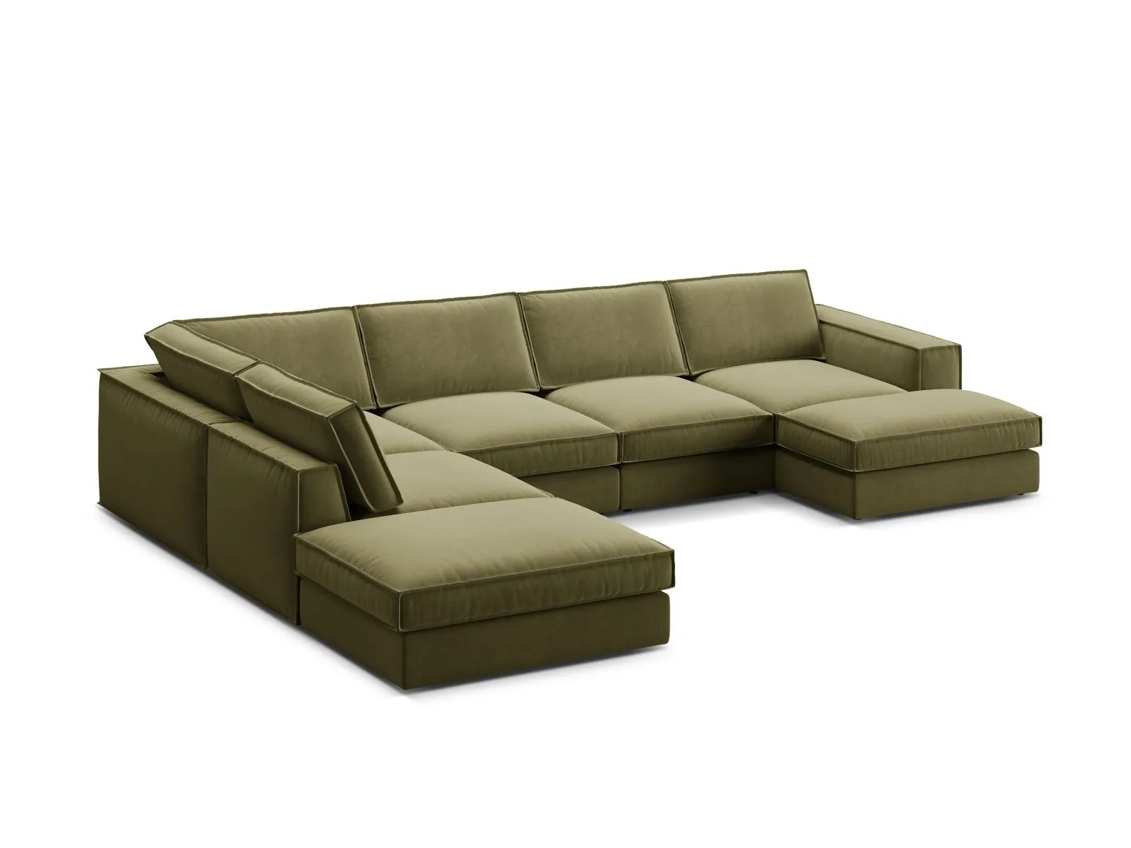 Pola 5-Sitzer Panorama Ecksofa, Linke Seite, aus Samt oder Strukturstoff, 362x259 cm - Image 40