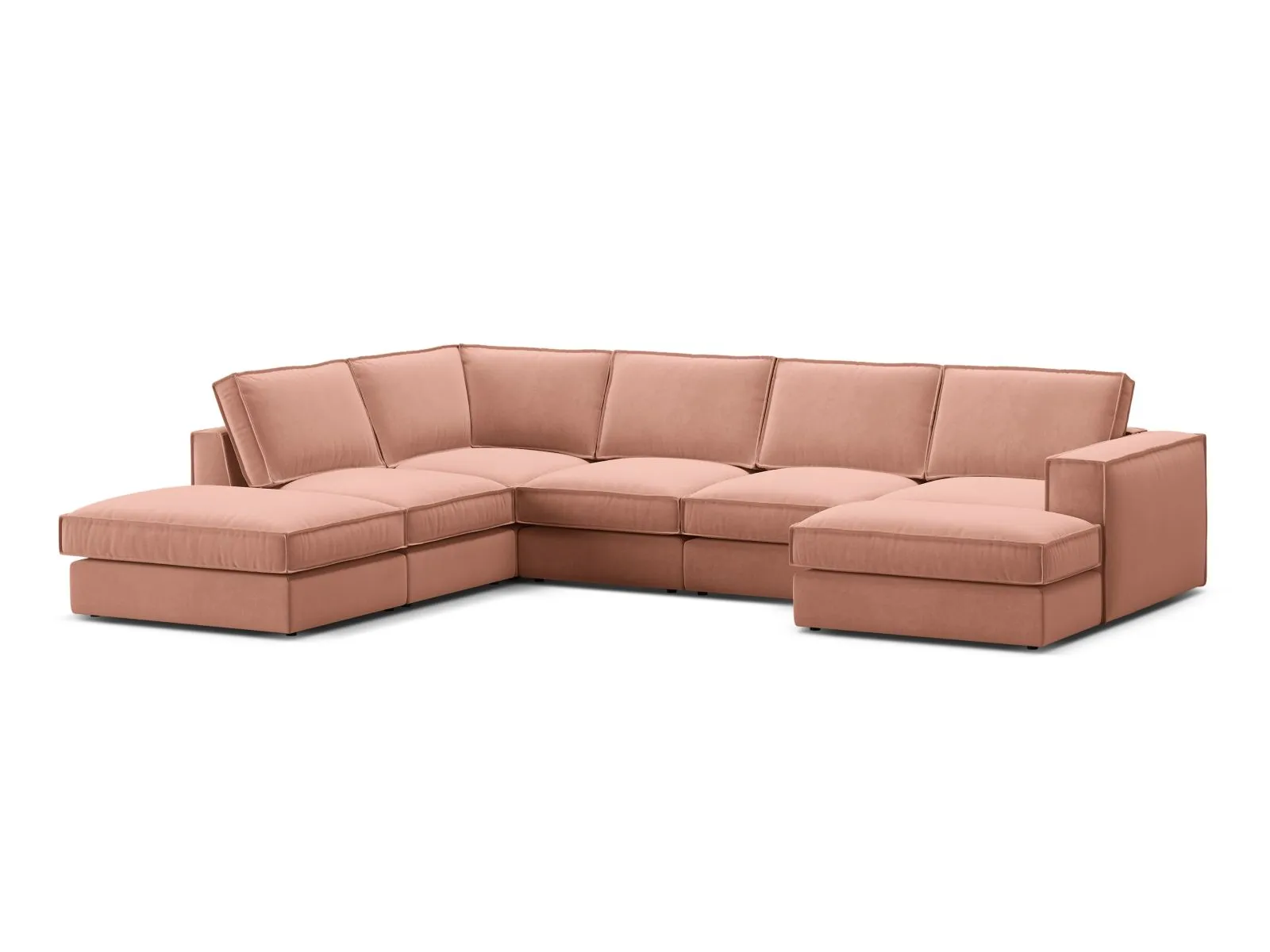 Pola 5-Sitzer Panorama Ecksofa, Linke Seite, aus Samt oder Strukturstoff, 362x259 cm - Image 45