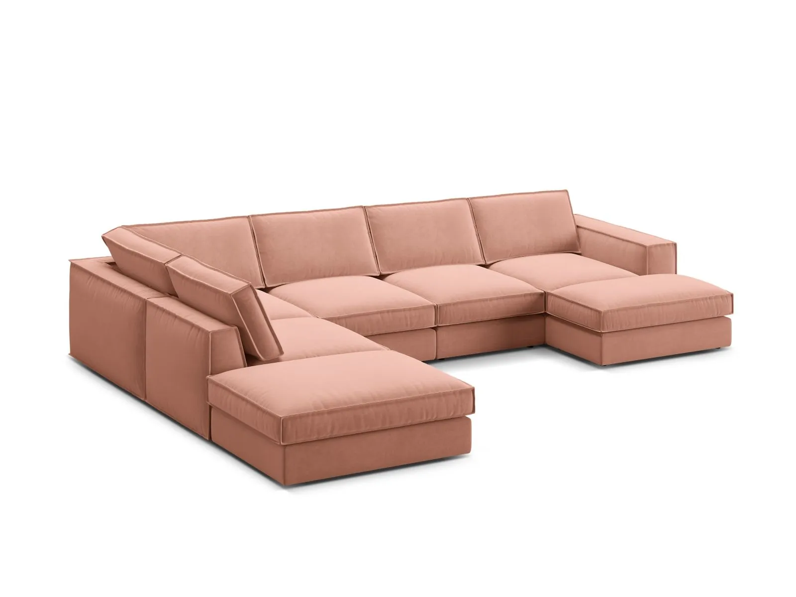 Pola 5-Sitzer Panorama Ecksofa, Linke Seite, aus Samt oder Strukturstoff, 362x259 cm - Image 46