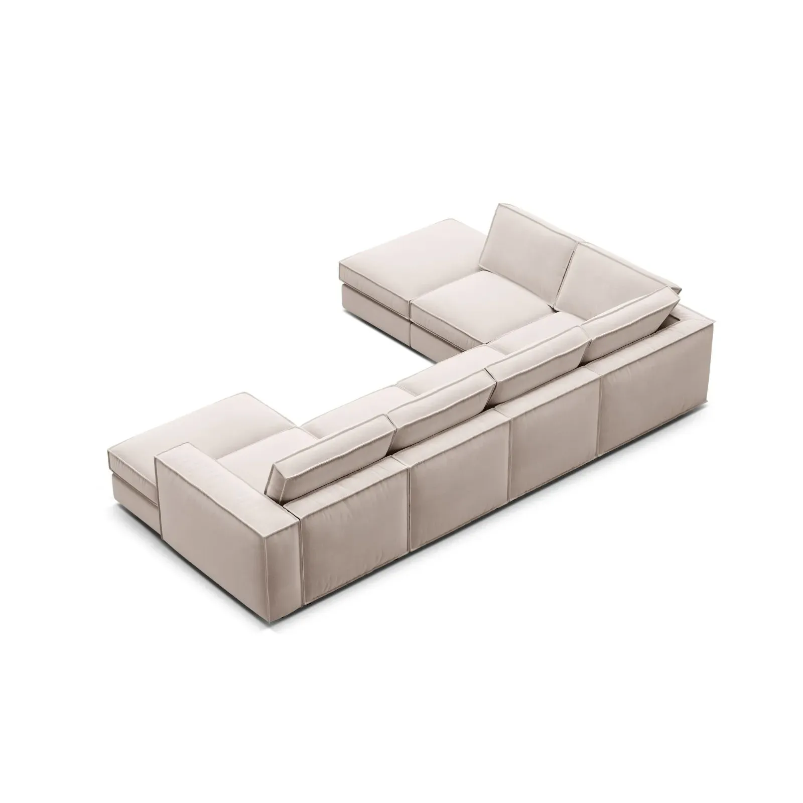Pola 5-Sitzer Panorama Ecksofa, Linke Seite, aus Samt oder Strukturstoff, 362x259 cm - Image 5