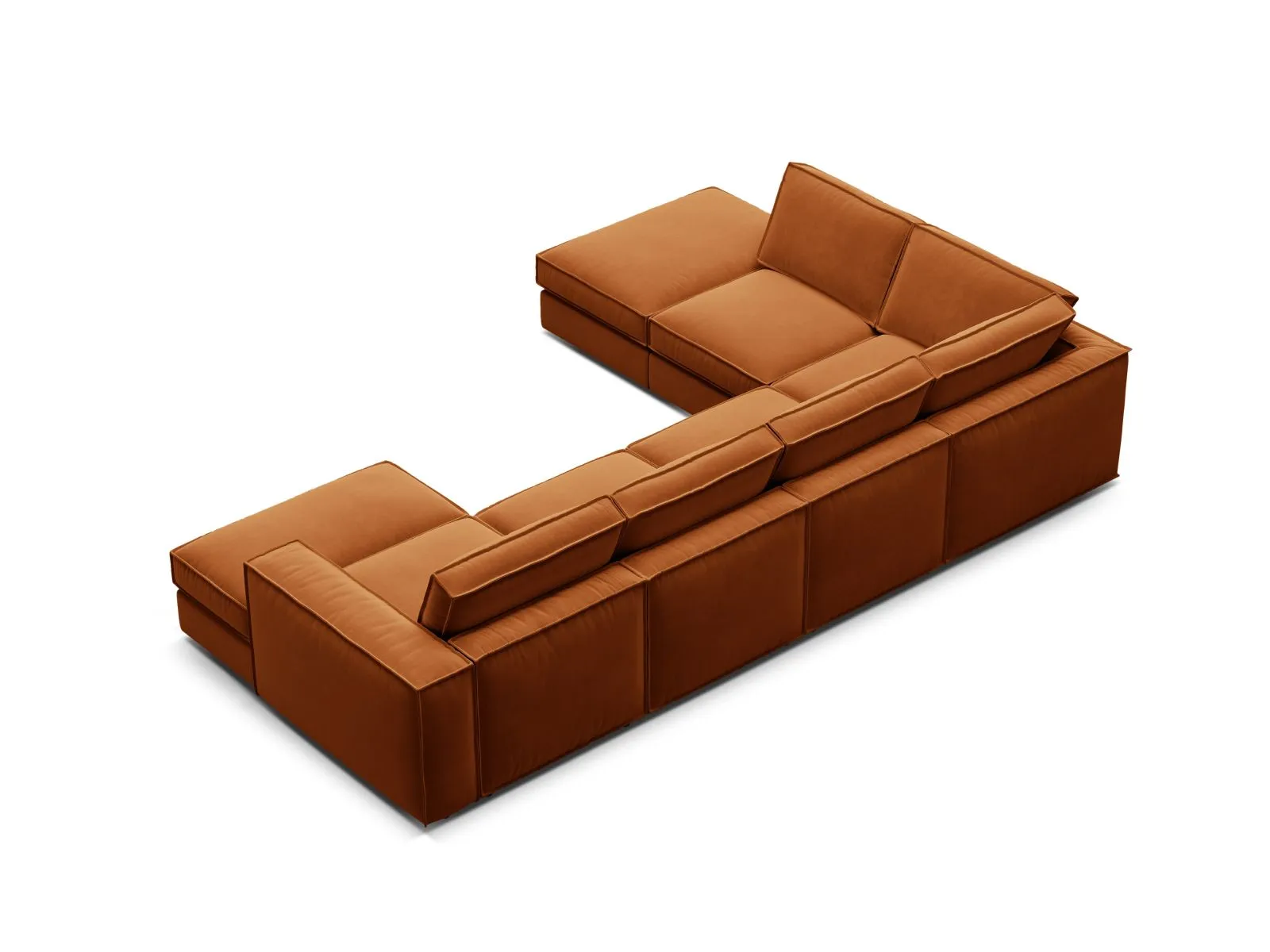 Pola 5-Sitzer Panorama Ecksofa, Linke Seite, aus Samt oder Strukturstoff, 362x259 cm - Image 53