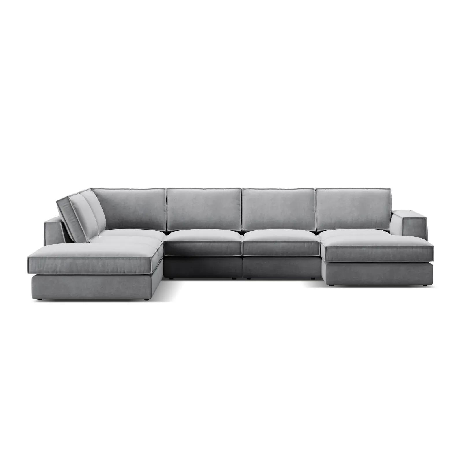 Pola 5-Sitzer Panorama Ecksofa, Linke Seite, aus Samt oder Strukturstoff, 362x259 cm - Image 55