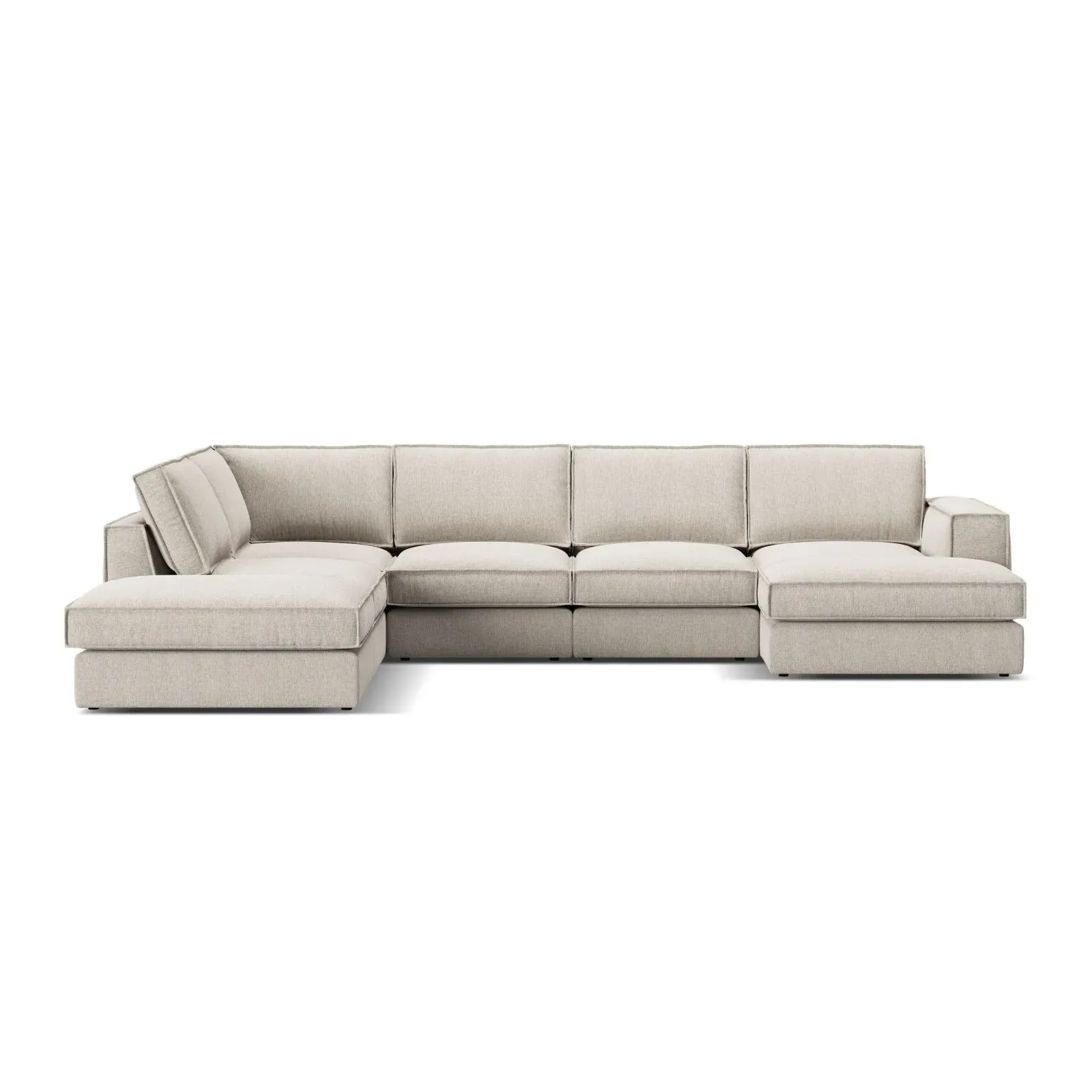 Pola 5-Sitzer Panorama Ecksofa, Linke Seite, aus Samt oder Strukturstoff, 362x259 cm - Image 61