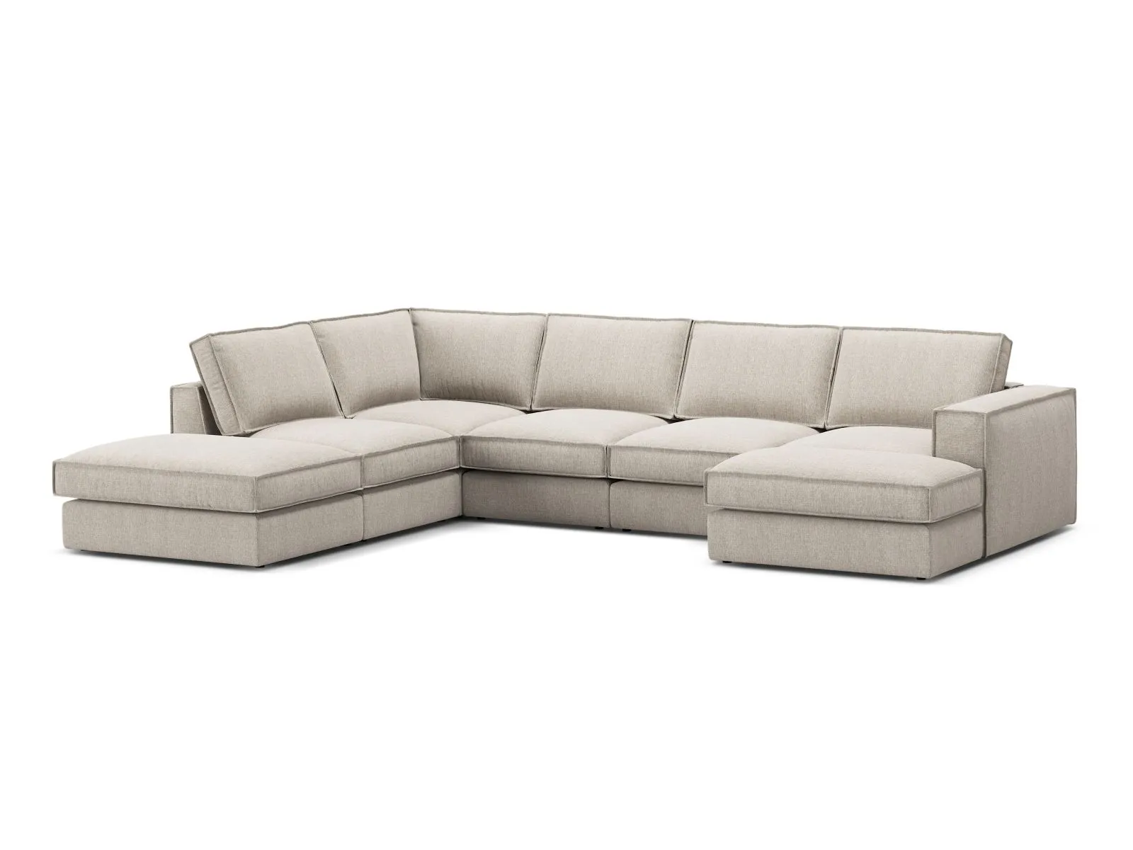 Pola 5-Sitzer Panorama Ecksofa, Linke Seite, aus Samt oder Strukturstoff, 362x259 cm - Image 63