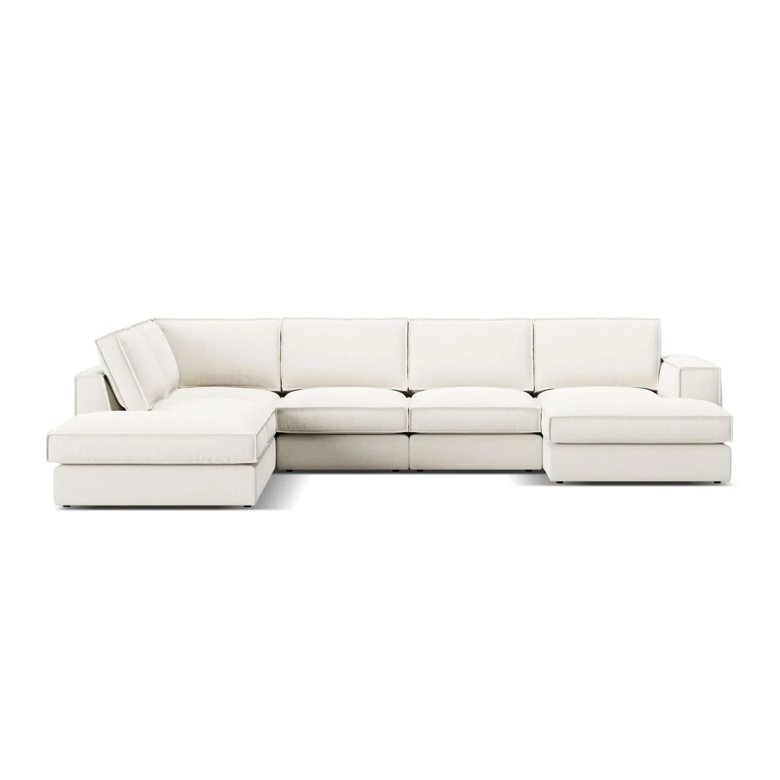Pola 5-Sitzer Panorama Ecksofa, Linke Seite, aus Samt oder Strukturstoff, 362x259 cm - Image 67