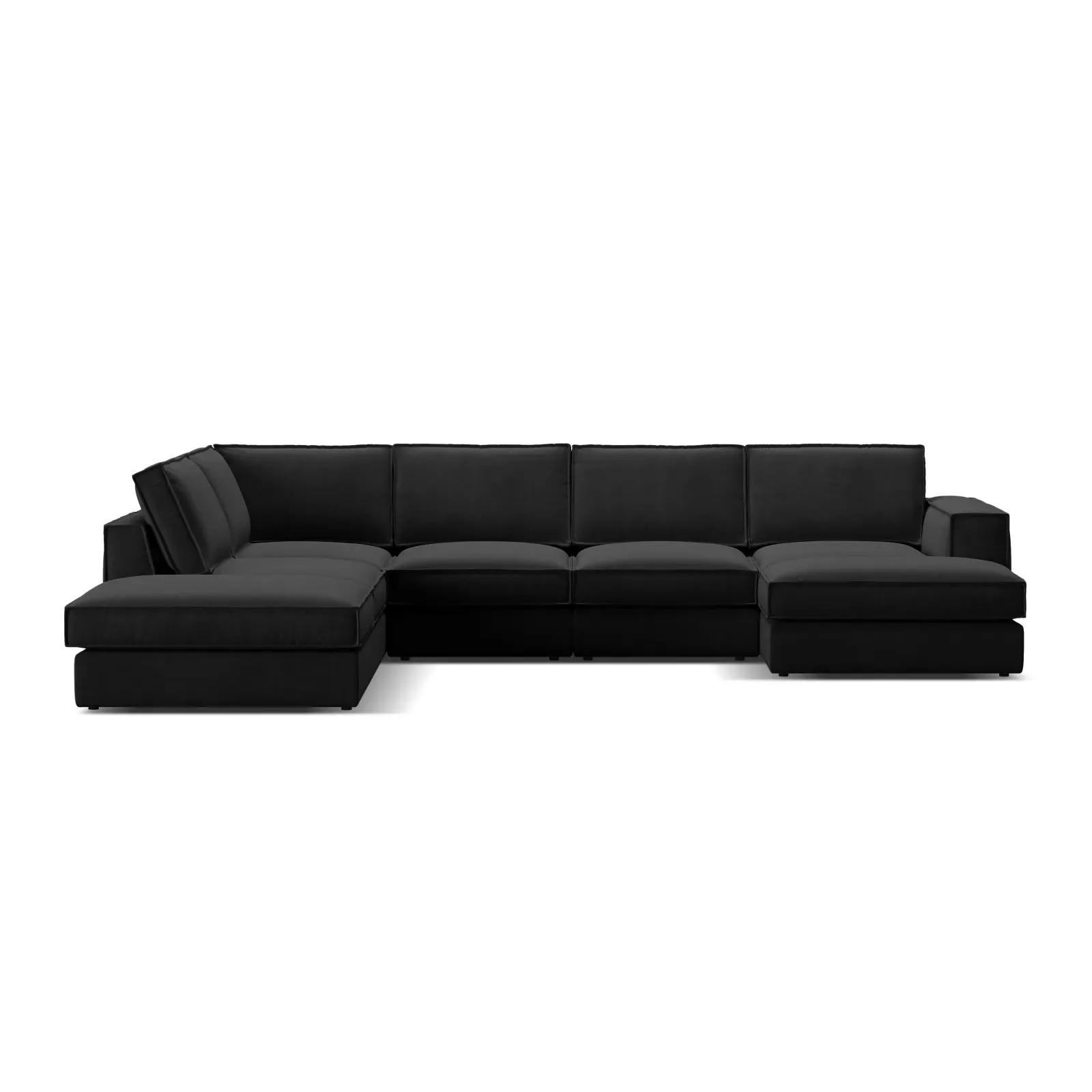 Pola 5-Sitzer Panorama Ecksofa, Linke Seite, aus Samt oder Strukturstoff, 362x259 cm - Image 7