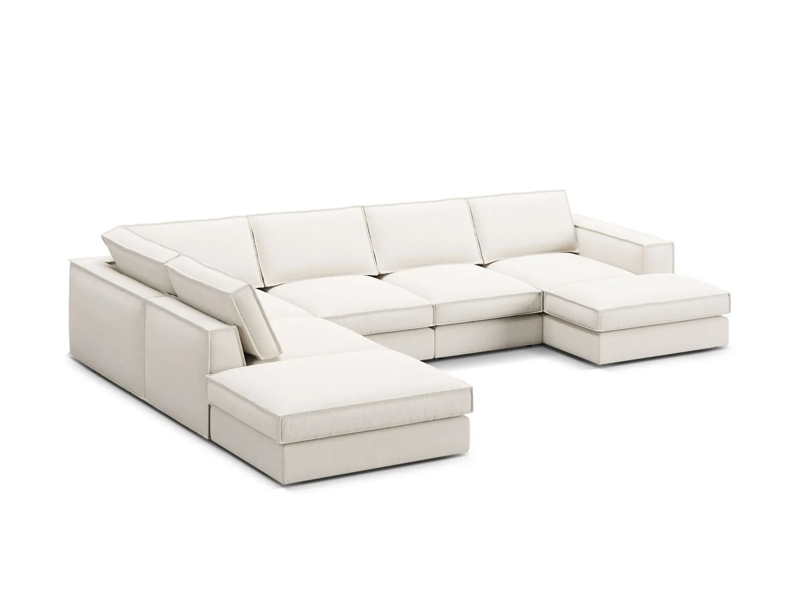 Pola 5-Sitzer Panorama Ecksofa, Linke Seite, aus Samt oder Strukturstoff, 362x259 cm - Image 70