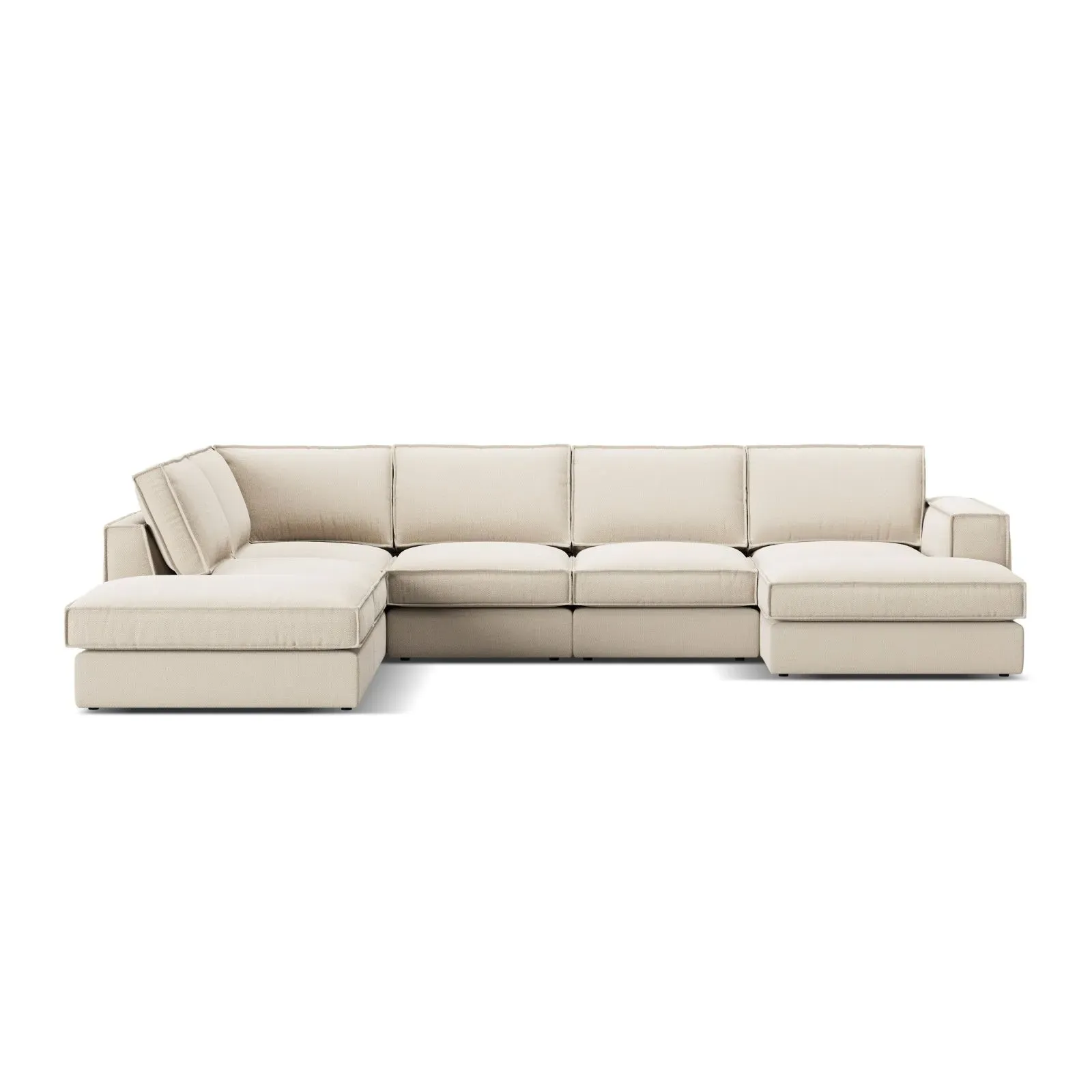 Pola 5-Sitzer Panorama Ecksofa, Linke Seite, aus Samt oder Strukturstoff, 362x259 cm - Image 73