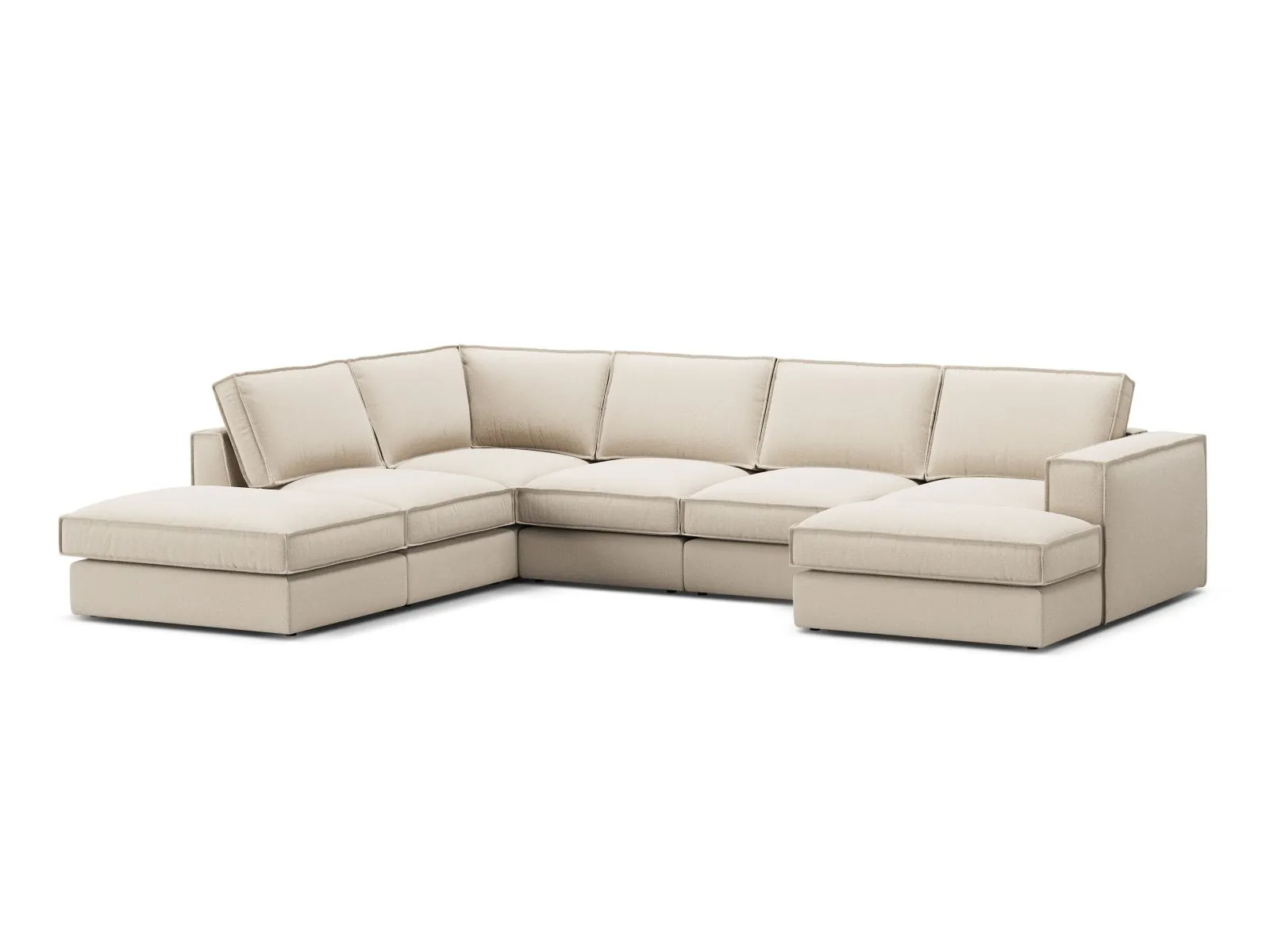 Pola 5-Sitzer Panorama Ecksofa, Linke Seite, aus Samt oder Strukturstoff, 362x259 cm - Image 75