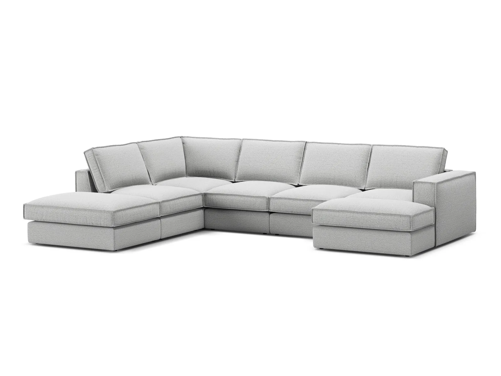 Pola 5-Sitzer Panorama Ecksofa, Linke Seite, aus Samt oder Strukturstoff, 362x259 cm - Image 81