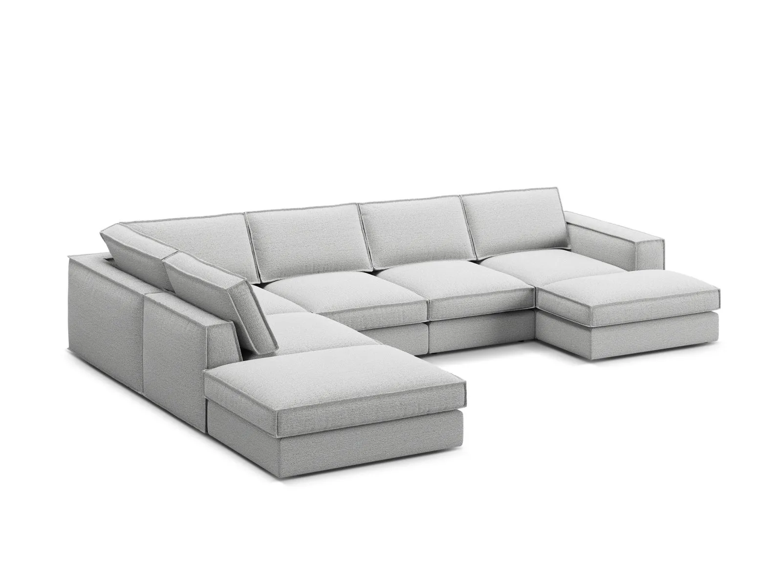 Pola 5-Sitzer Panorama Ecksofa, Linke Seite, aus Samt oder Strukturstoff, 362x259 cm - Image 82