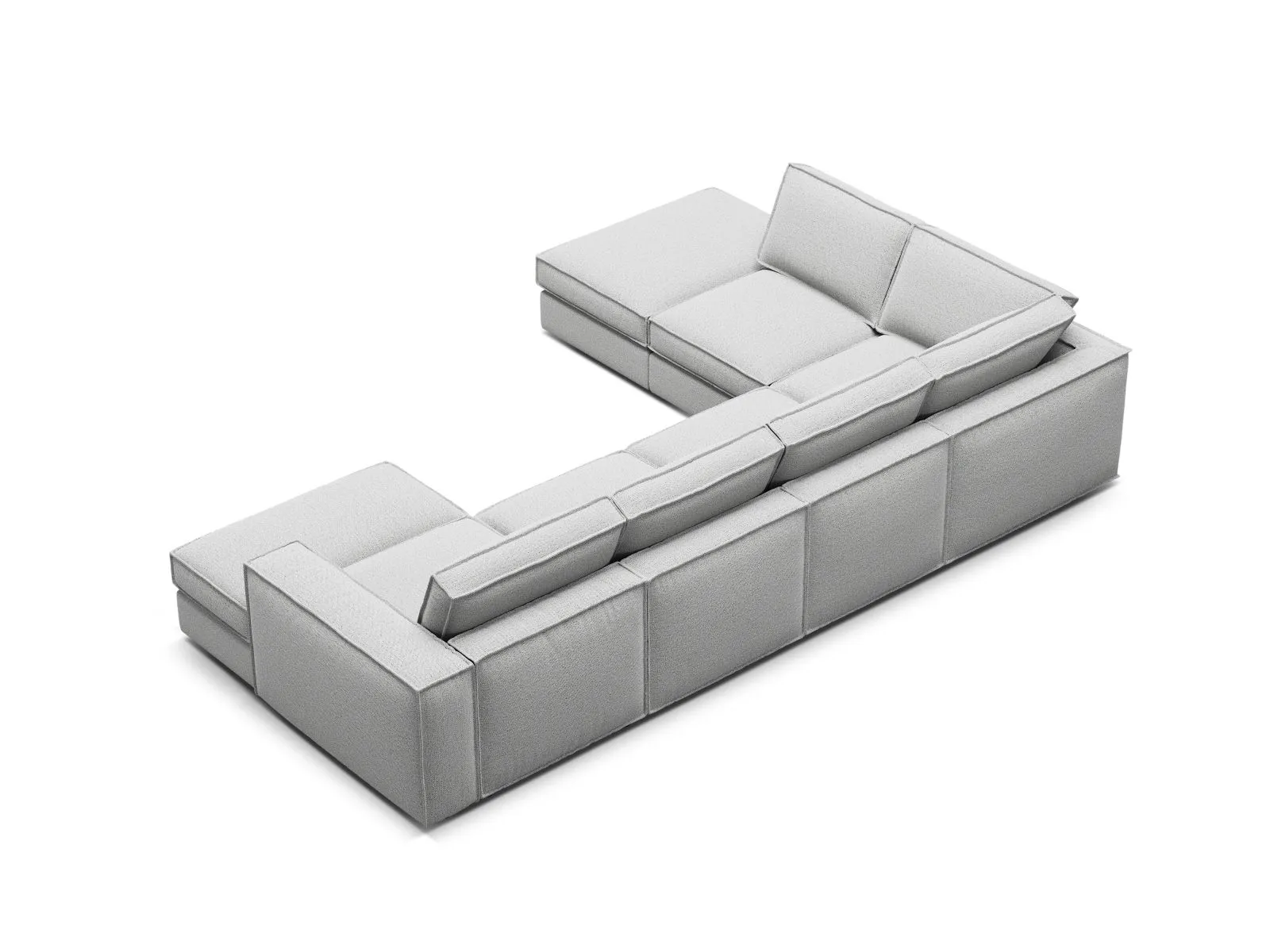 Pola 5-Sitzer Panorama Ecksofa, Linke Seite, aus Samt oder Strukturstoff, 362x259 cm - Image 83