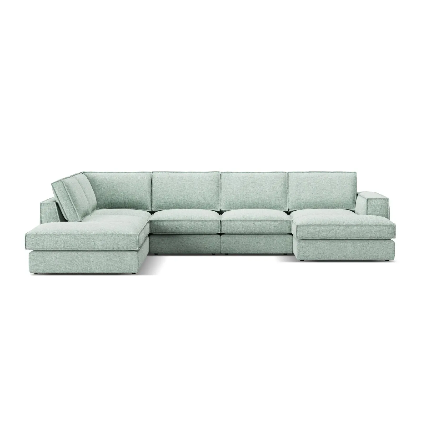 Pola 5-Sitzer Panorama Ecksofa, Linke Seite, aus Samt oder Strukturstoff, 362x259 cm - Image 85
