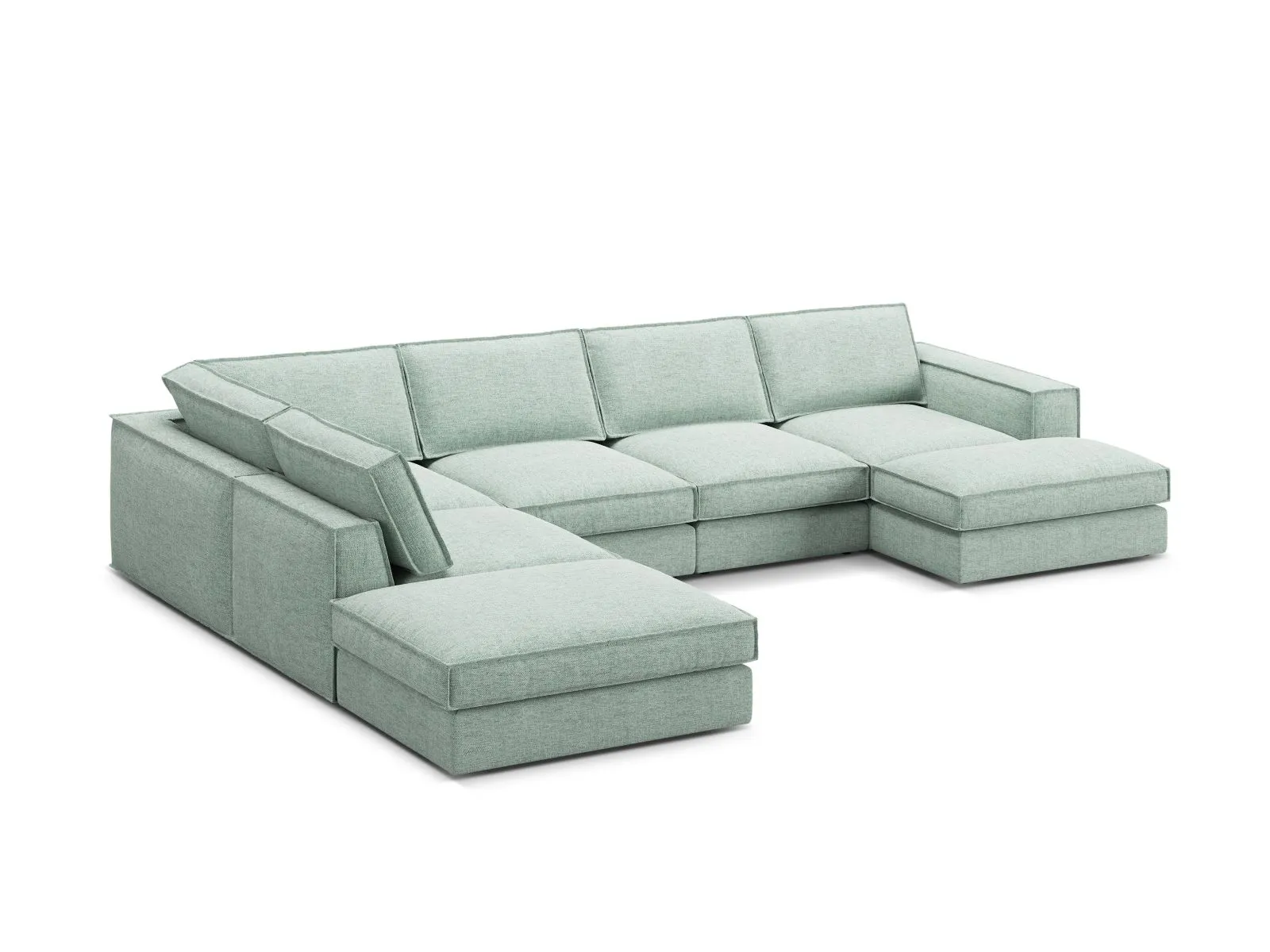 Pola 5-Sitzer Panorama Ecksofa, Linke Seite, aus Samt oder Strukturstoff, 362x259 cm - Image 88