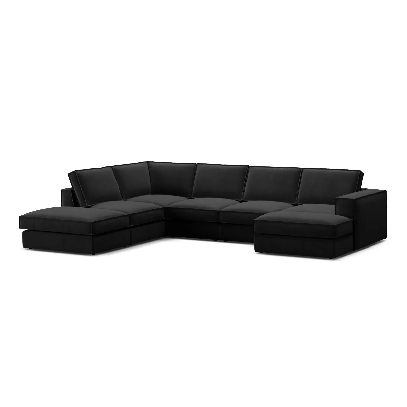 Pola 5-Sitzer Panorama Ecksofa, Linke Seite, aus Samt oder Strukturstoff, 362x259 cm - Image 9