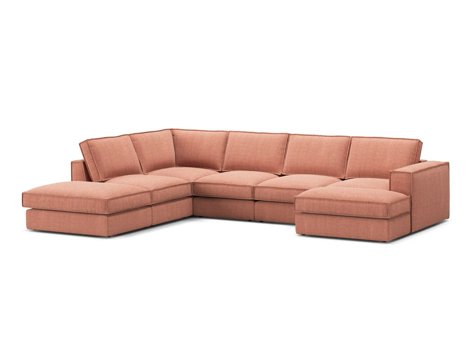 Pola 5-Sitzer Panorama Ecksofa, Linke Seite, aus Samt oder Strukturstoff, 362x259 cm - Image 93